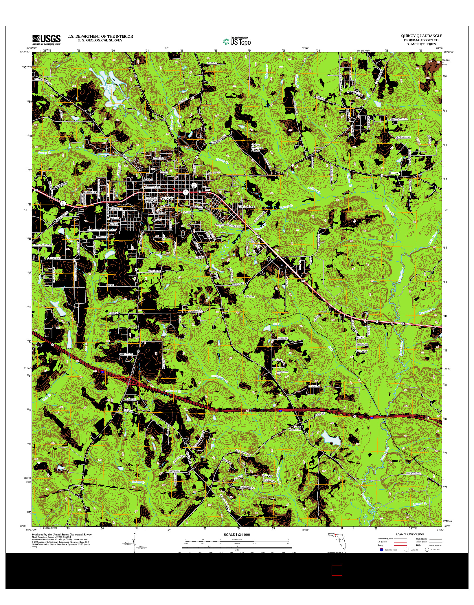 USGS US TOPO 7.5-MINUTE MAP FOR QUINCY, FL 2012
