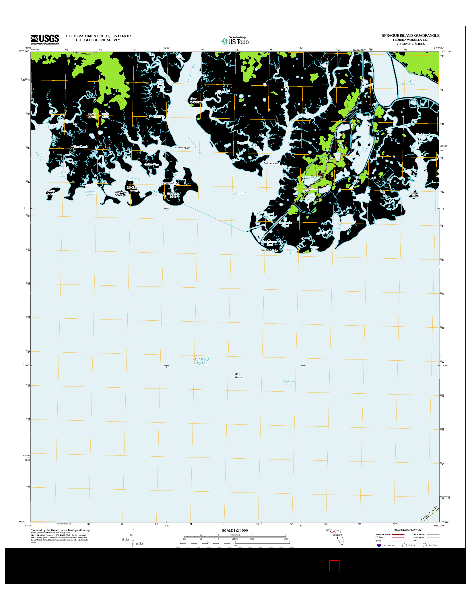 USGS US TOPO 7.5-MINUTE MAP FOR SPRAGUE ISLAND, FL 2012