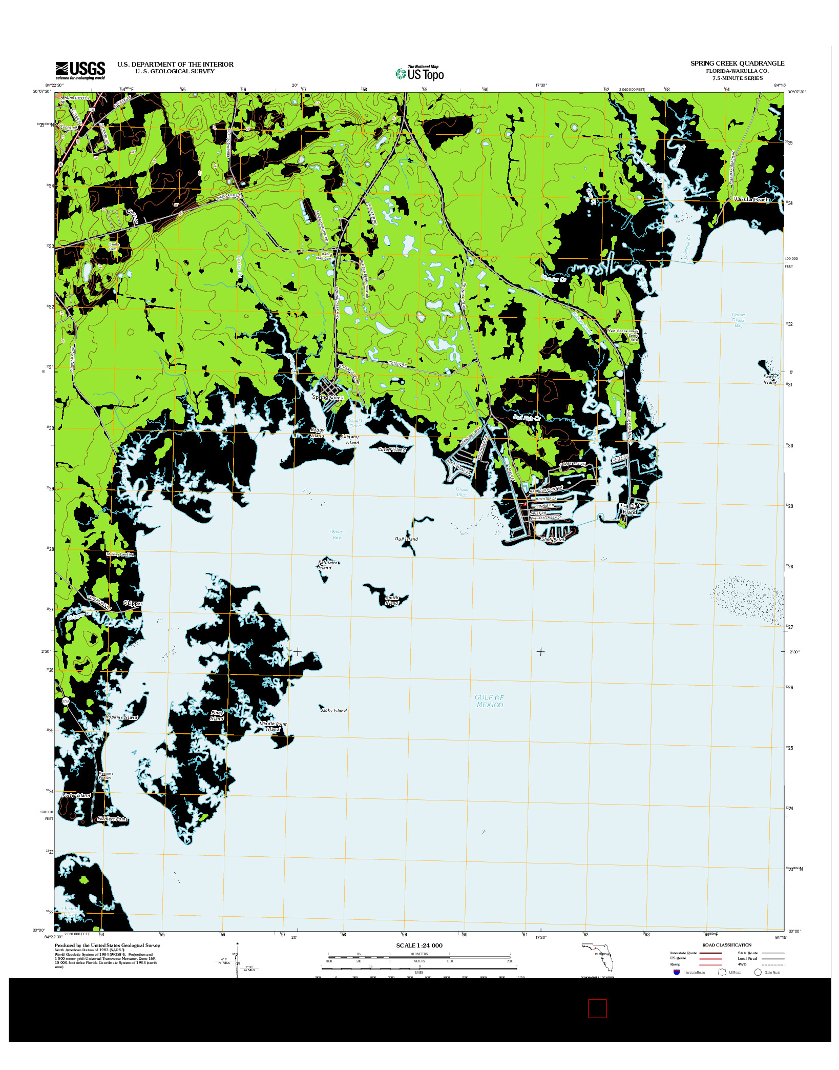 USGS US TOPO 7.5-MINUTE MAP FOR SPRING CREEK, FL 2012