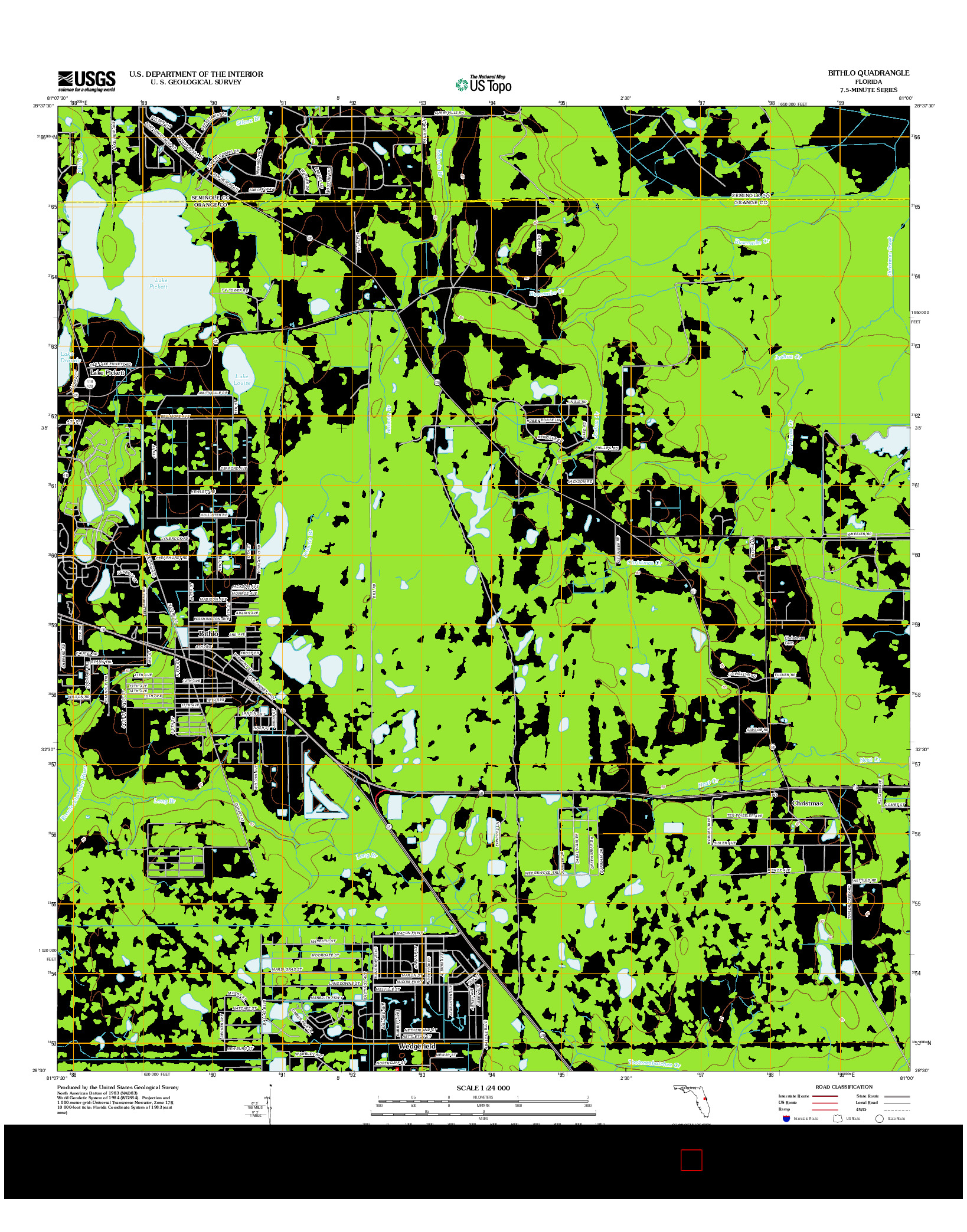 USGS US TOPO 7.5-MINUTE MAP FOR BITHLO, FL 2012