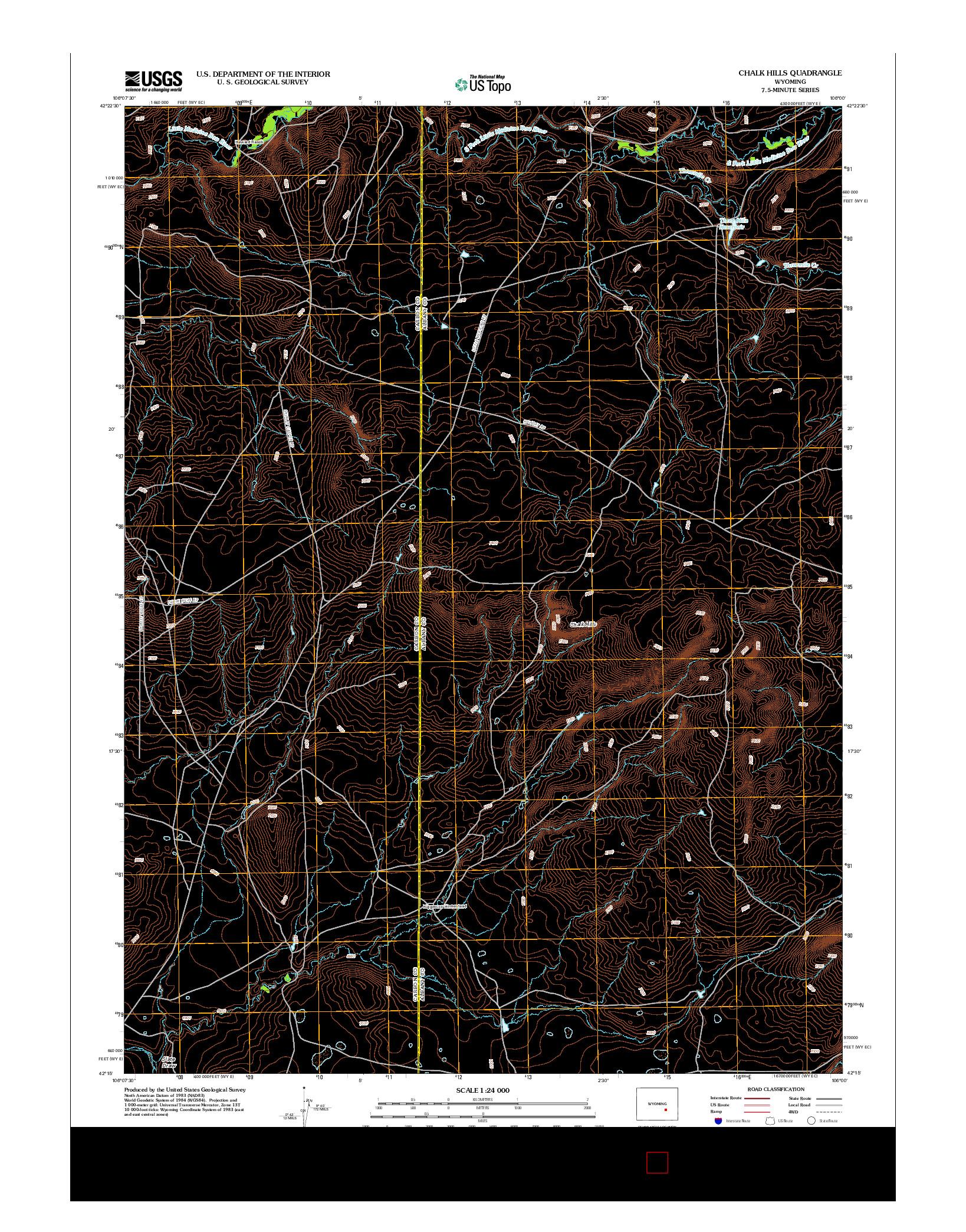 USGS US TOPO 7.5-MINUTE MAP FOR CHALK HILLS, WY 2012