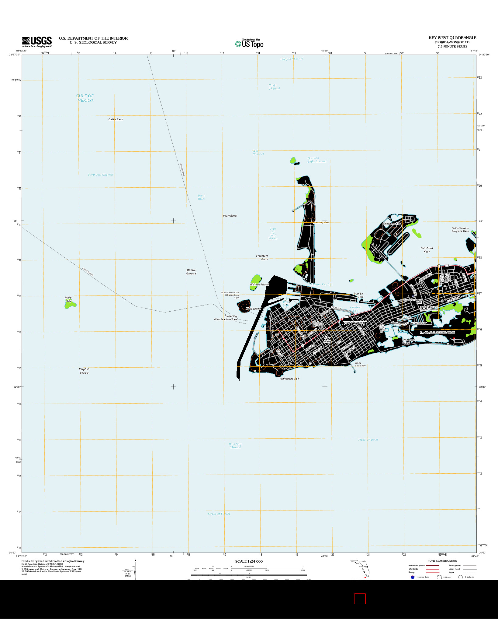 USGS US TOPO 7.5-MINUTE MAP FOR KEY WEST, FL 2012