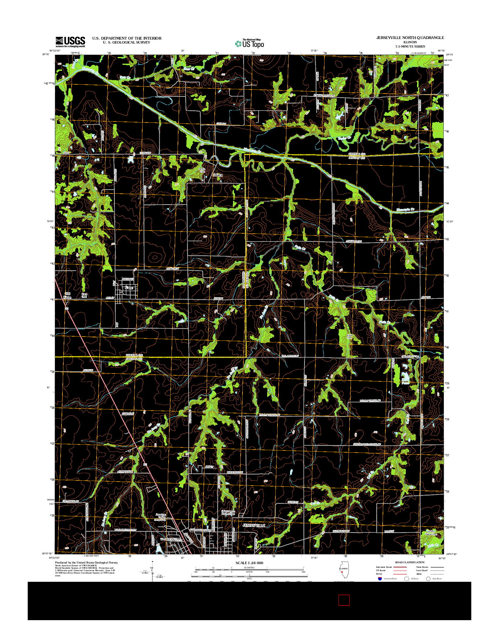 USGS US TOPO 7.5-MINUTE MAP FOR JERSEYVILLE NORTH, IL 2012