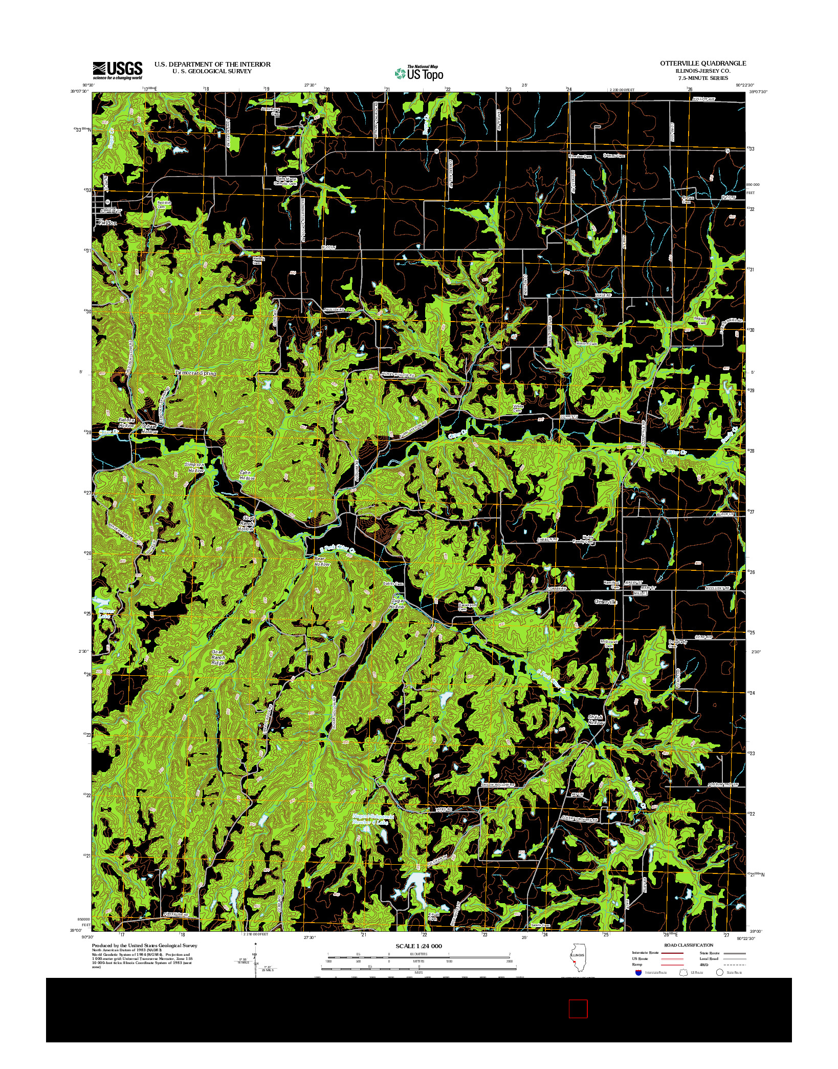 USGS US TOPO 7.5-MINUTE MAP FOR OTTERVILLE, IL 2012