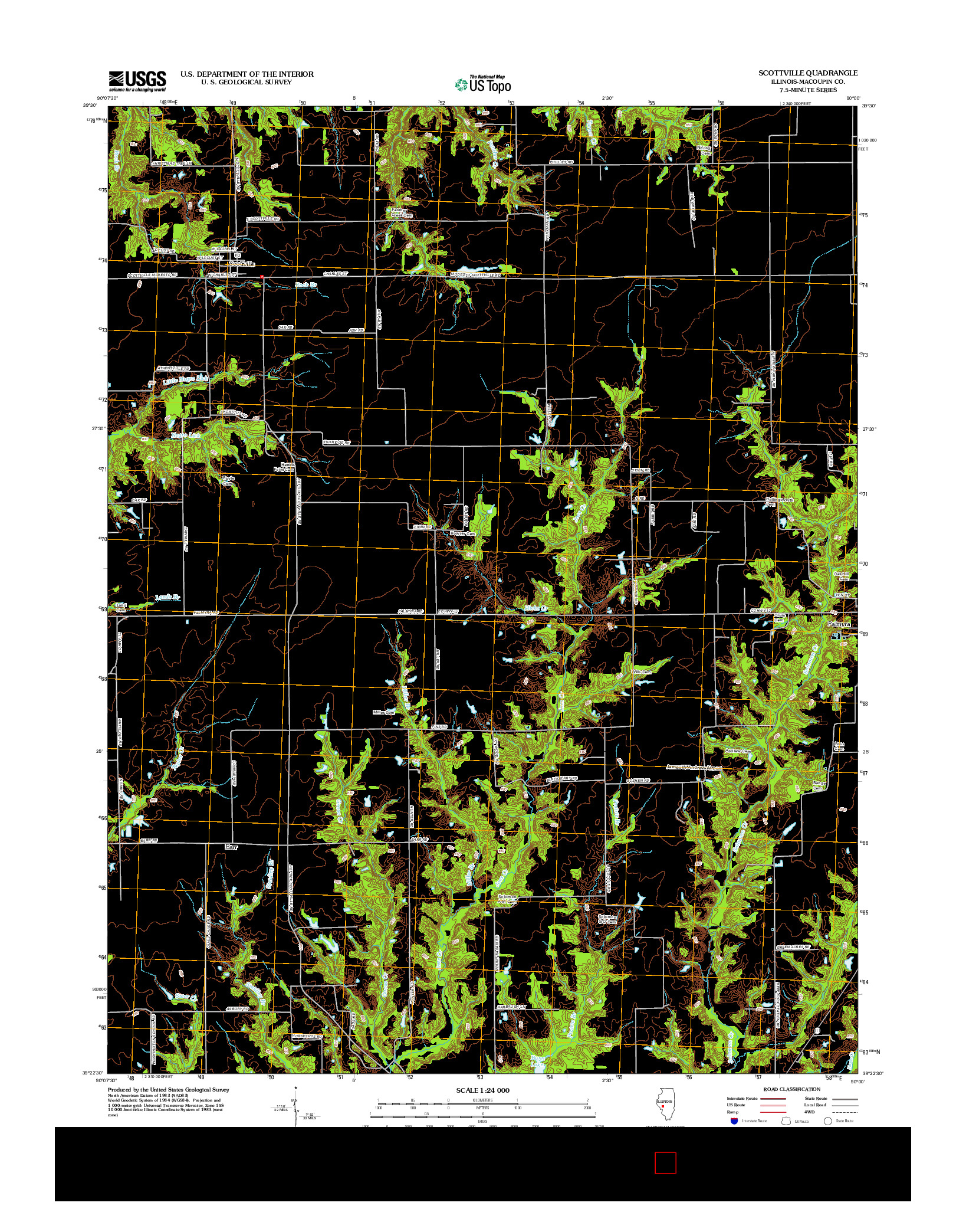 USGS US TOPO 7.5-MINUTE MAP FOR SCOTTVILLE, IL 2012