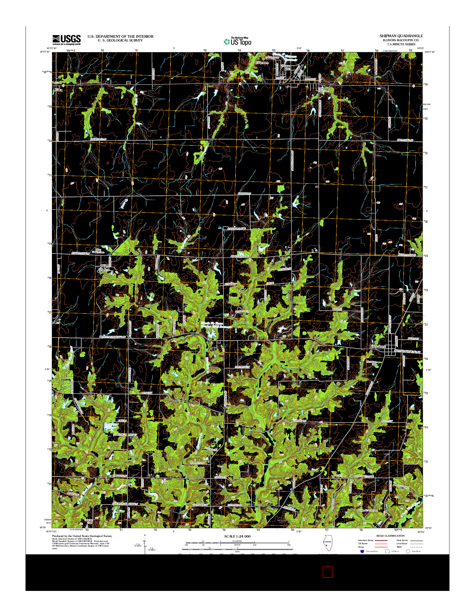 USGS US TOPO 7.5-MINUTE MAP FOR SHIPMAN, IL 2012