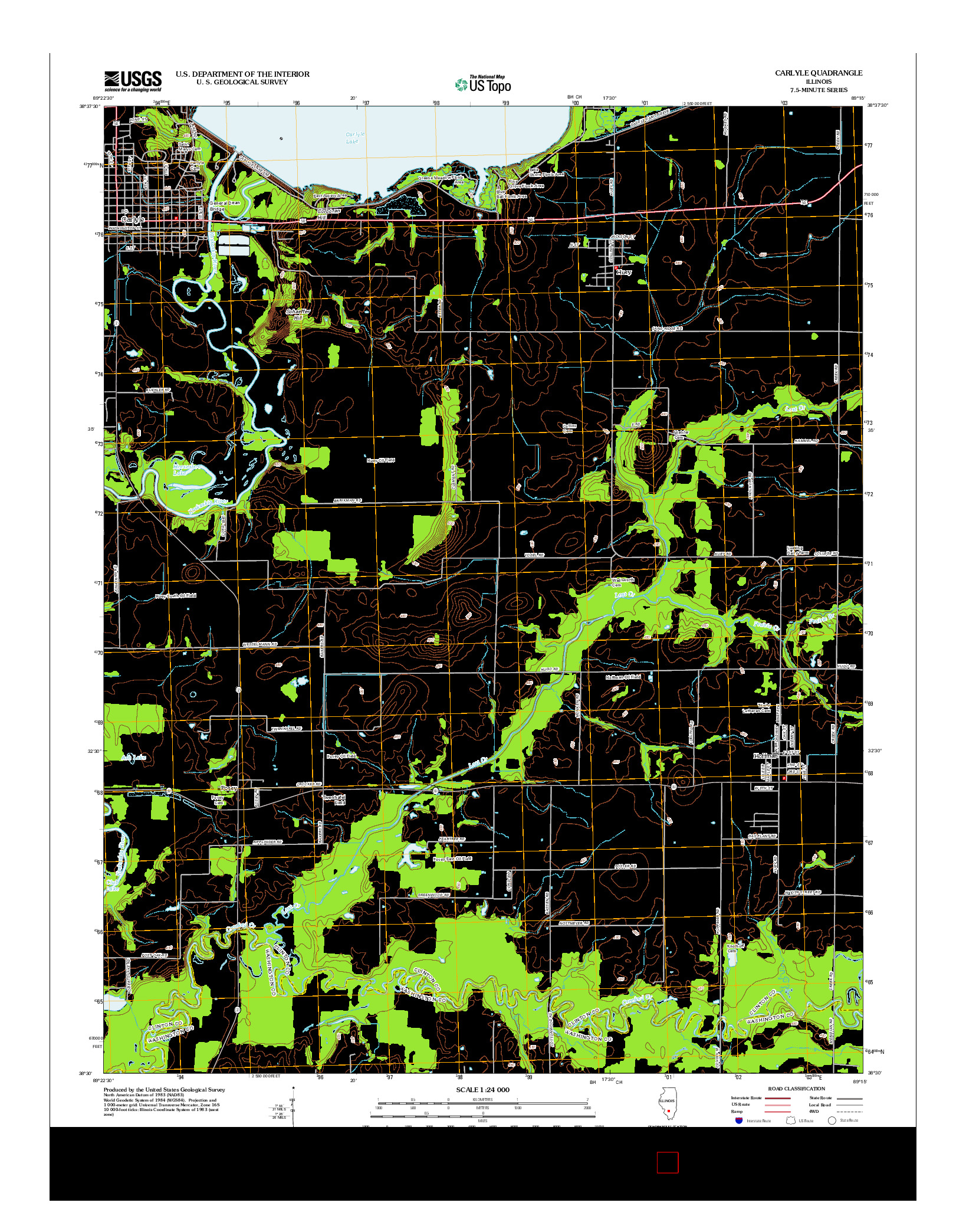 USGS US TOPO 7.5-MINUTE MAP FOR CARLYLE, IL 2012