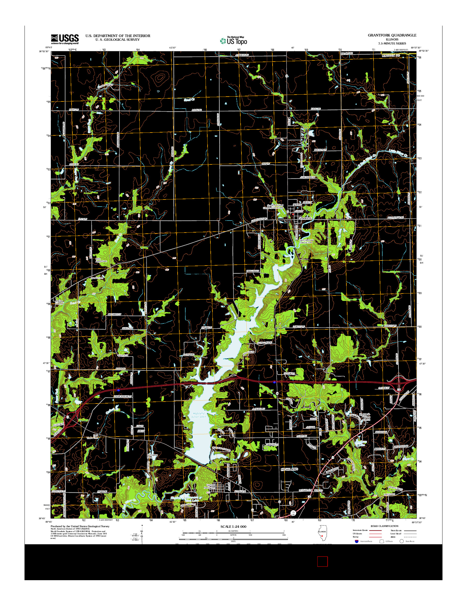 USGS US TOPO 7.5-MINUTE MAP FOR GRANTFORK, IL 2012