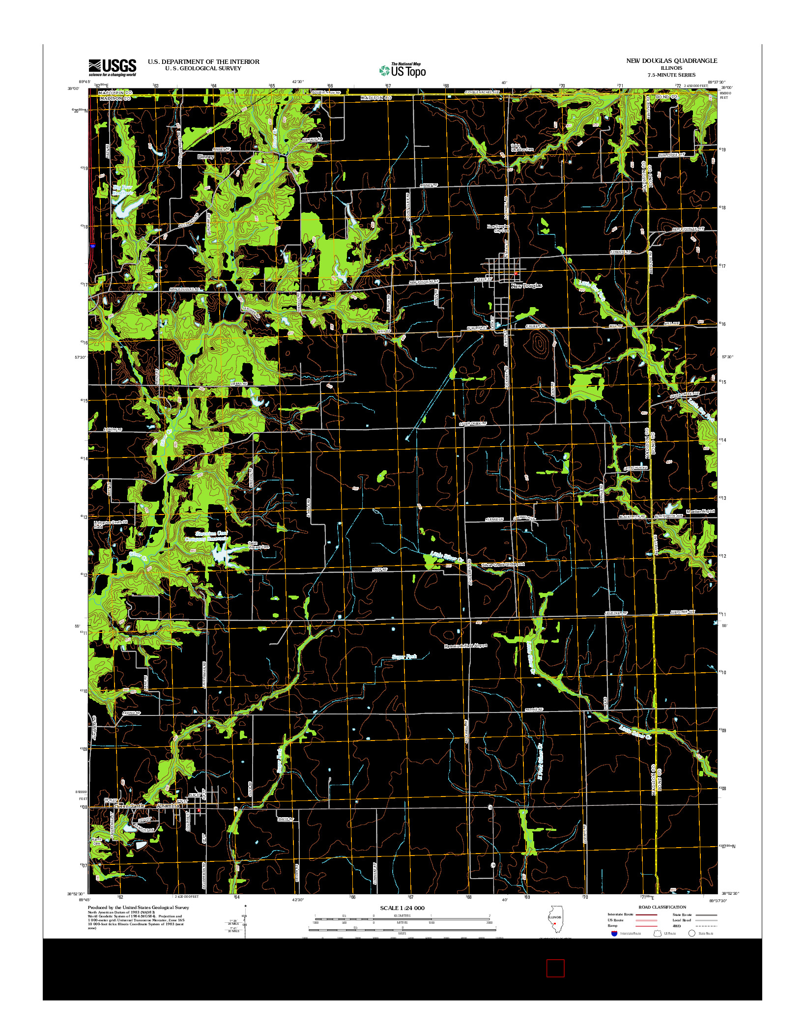 USGS US TOPO 7.5-MINUTE MAP FOR NEW DOUGLAS, IL 2012