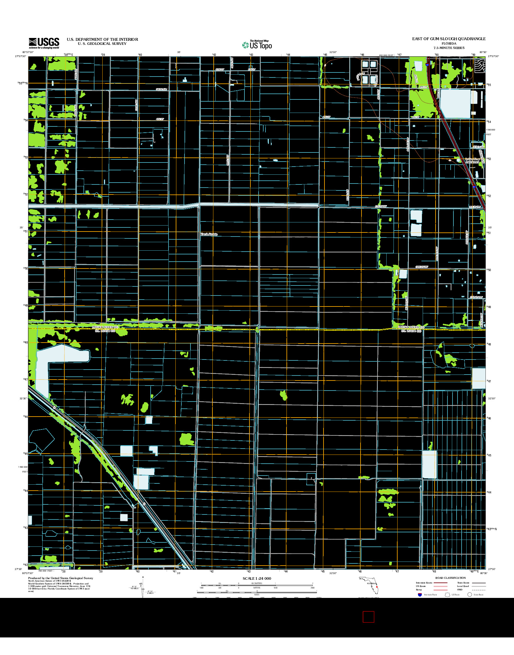 USGS US TOPO 7.5-MINUTE MAP FOR EAST OF GUM SLOUGH, FL 2012