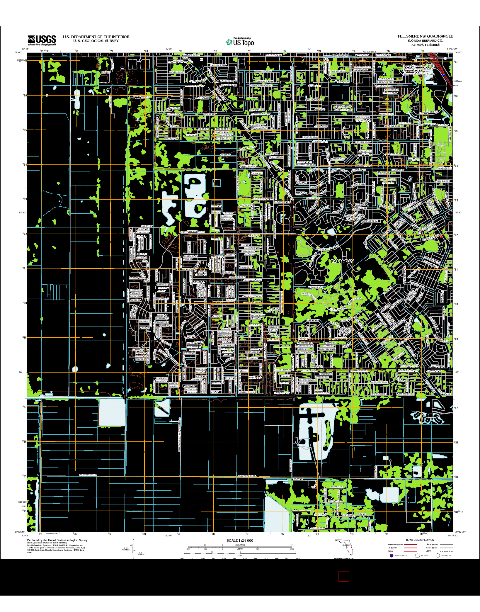 USGS US TOPO 7.5-MINUTE MAP FOR FELLSMERE NW, FL 2012