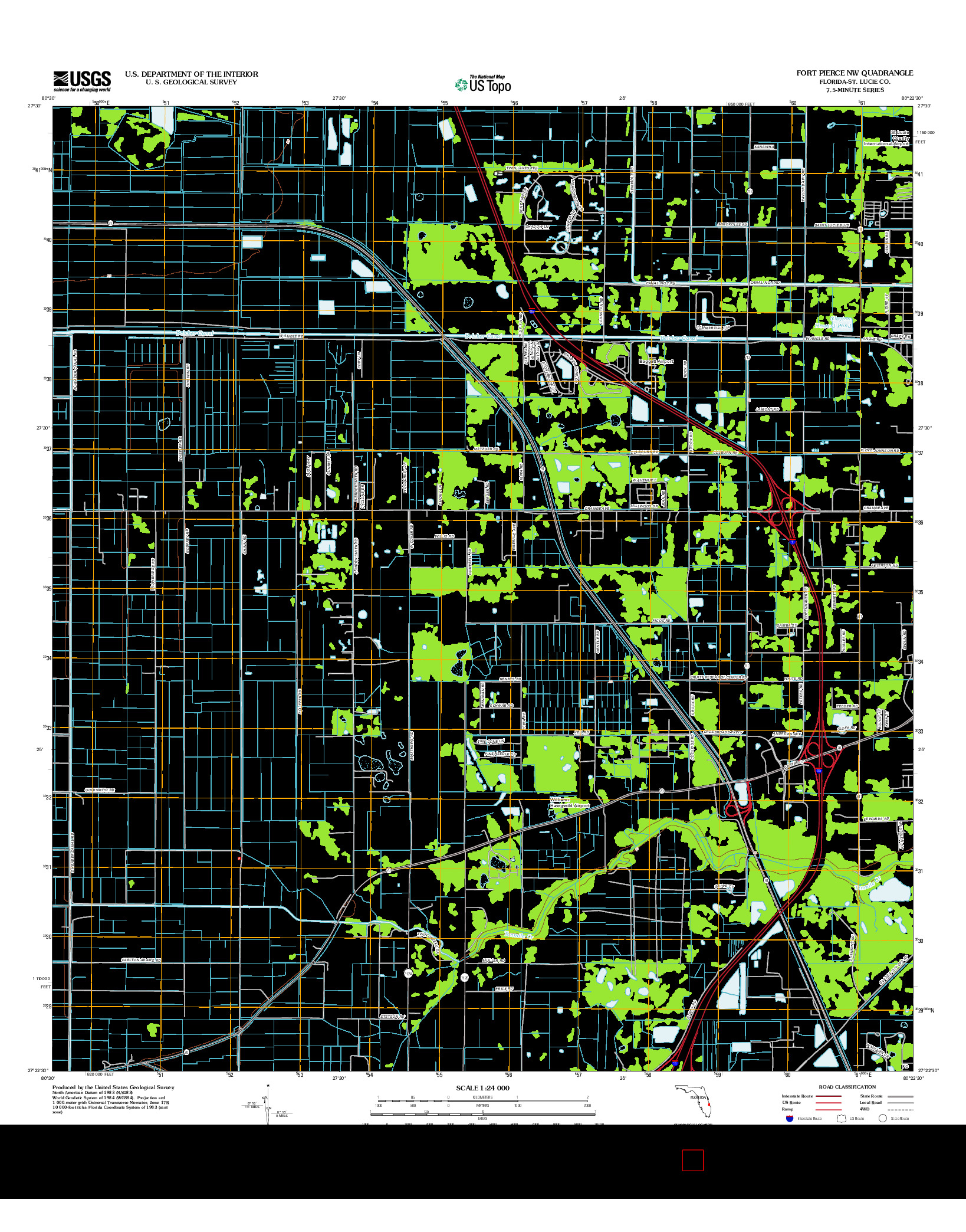 USGS US TOPO 7.5-MINUTE MAP FOR FORT PIERCE NW, FL 2012