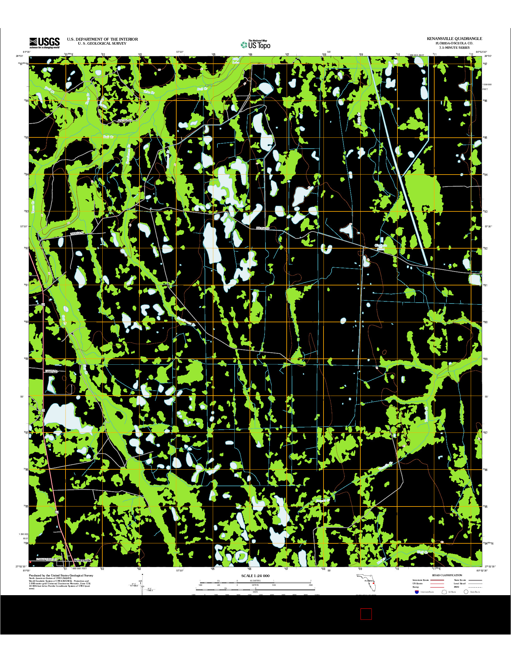 USGS US TOPO 7.5-MINUTE MAP FOR KENANSVILLE, FL 2012