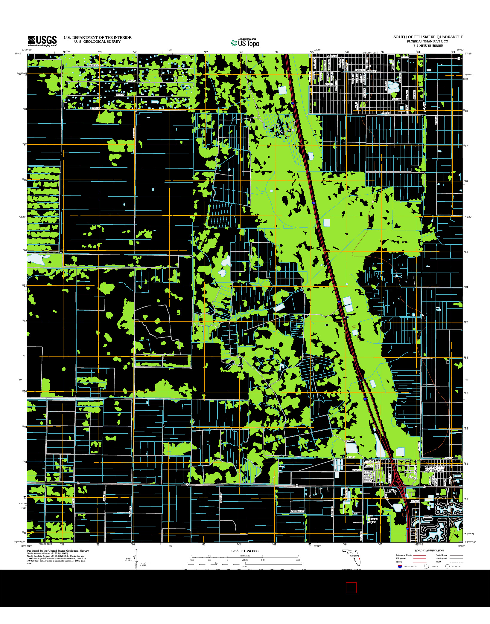 USGS US TOPO 7.5-MINUTE MAP FOR SOUTH OF FELLSMERE, FL 2012