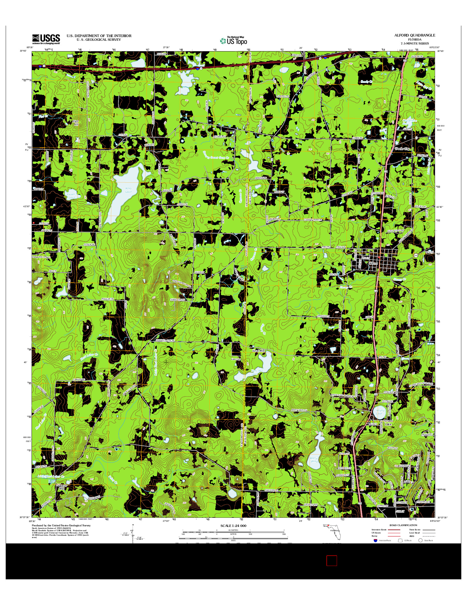 USGS US TOPO 7.5-MINUTE MAP FOR ALFORD, FL 2012