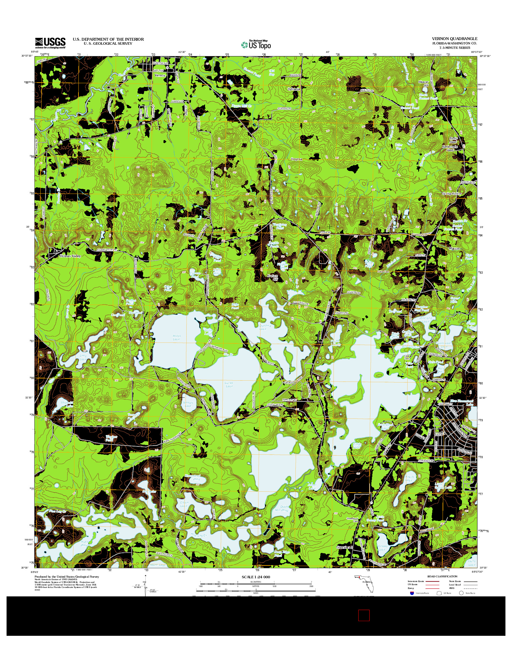 USGS US TOPO 7.5-MINUTE MAP FOR VERNON, FL 2012