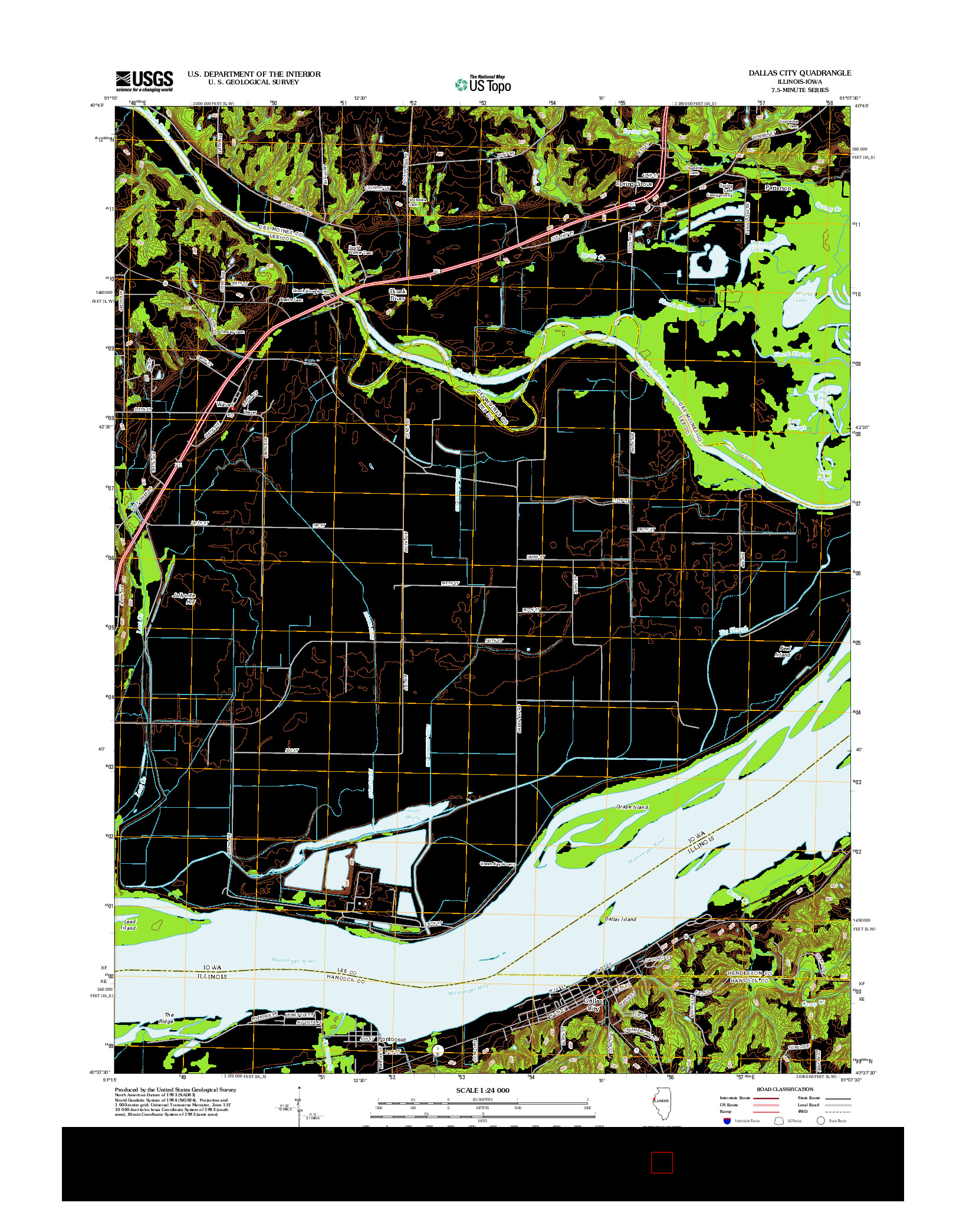 USGS US TOPO 7.5-MINUTE MAP FOR DALLAS CITY, IL-IA 2012