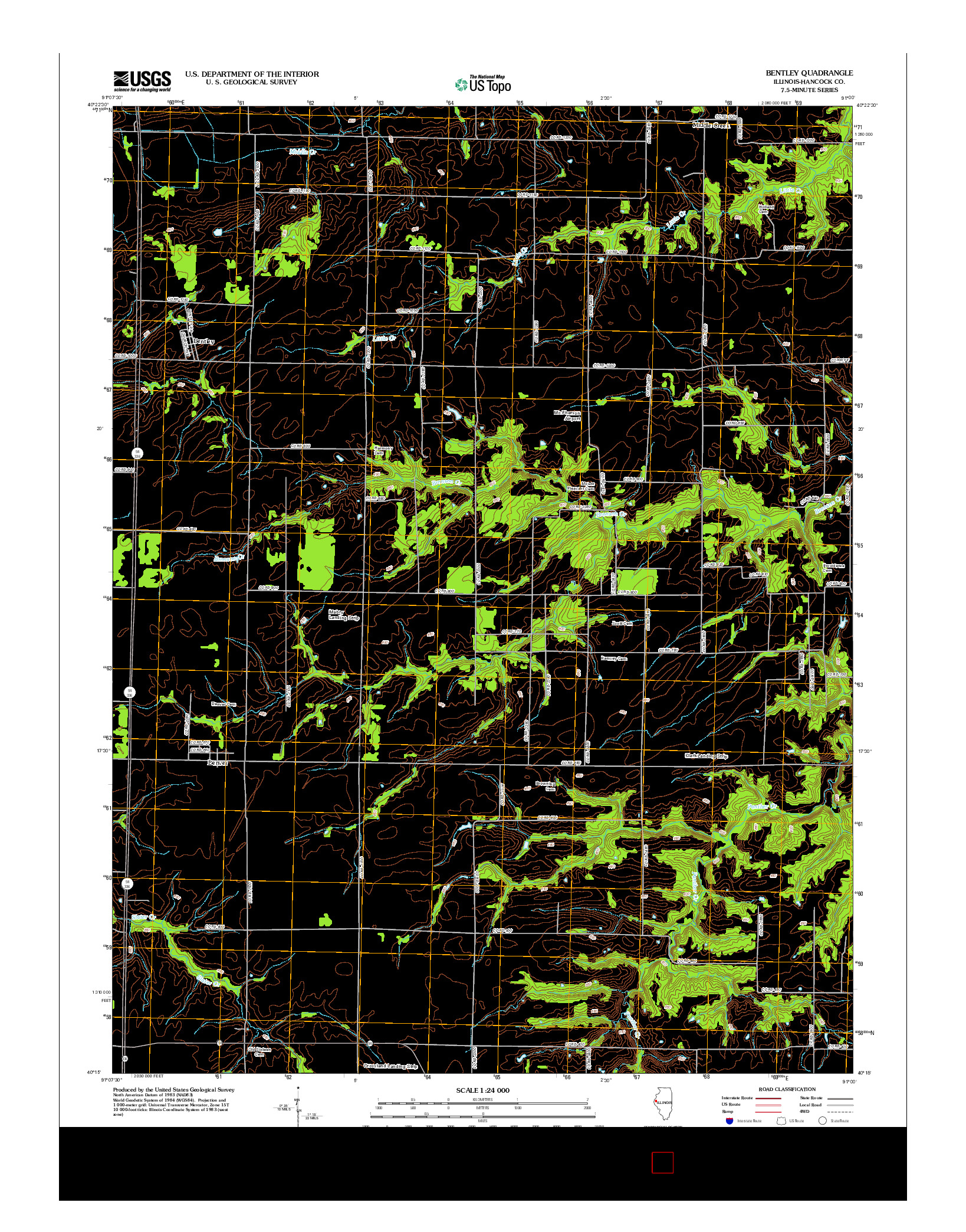 USGS US TOPO 7.5-MINUTE MAP FOR BENTLEY, IL 2012