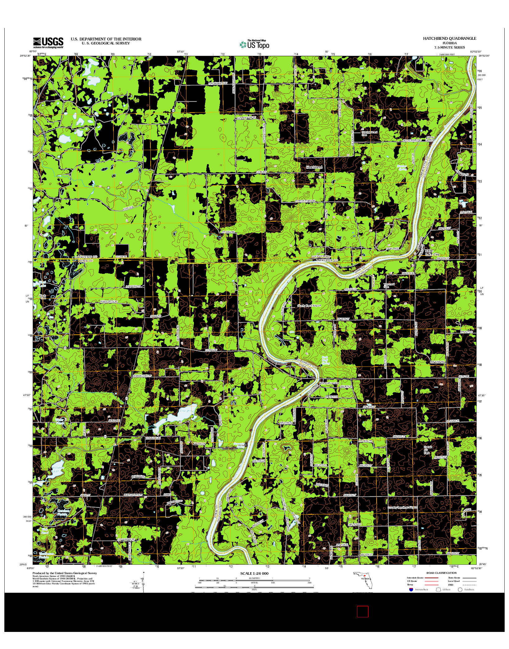 USGS US TOPO 7.5-MINUTE MAP FOR HATCHBEND, FL 2012