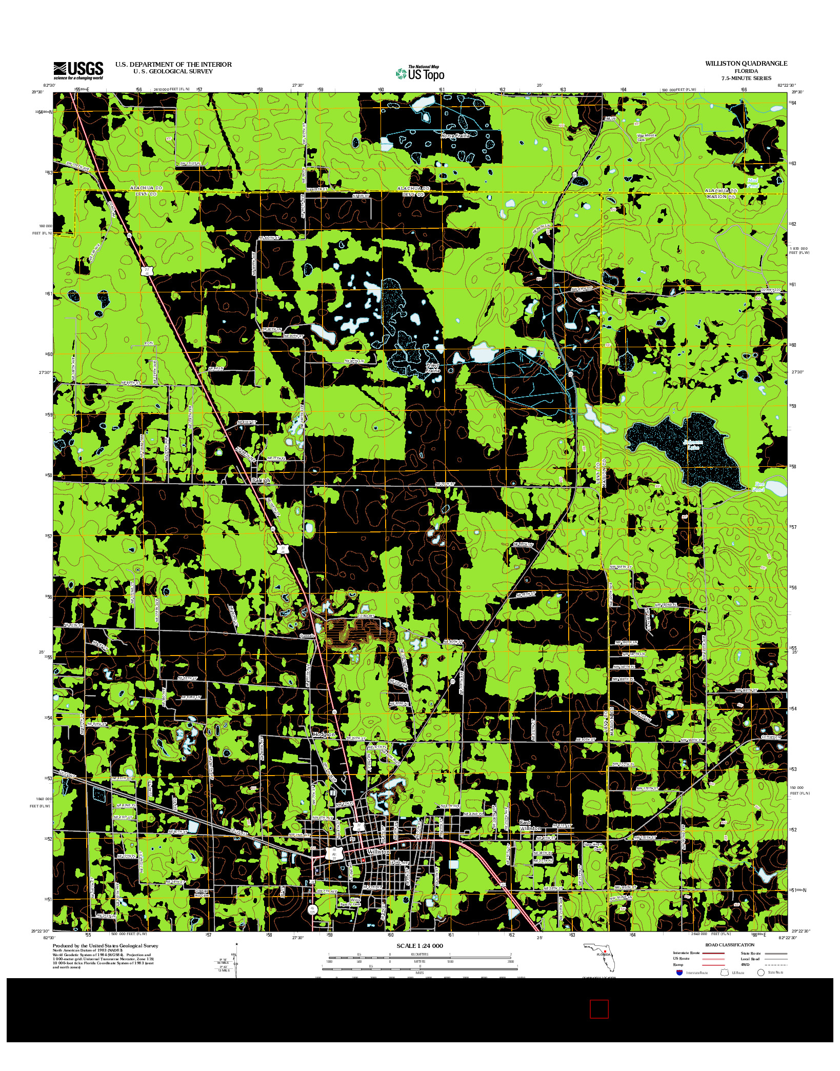 USGS US TOPO 7.5-MINUTE MAP FOR WILLISTON, FL 2012