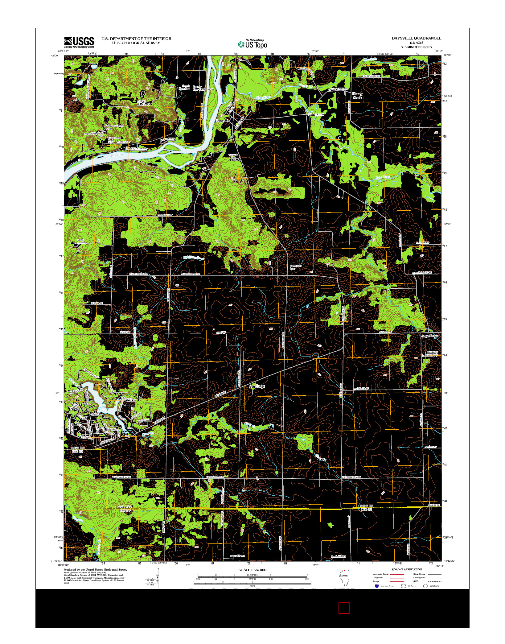 USGS US TOPO 7.5-MINUTE MAP FOR DAYSVILLE, IL 2012
