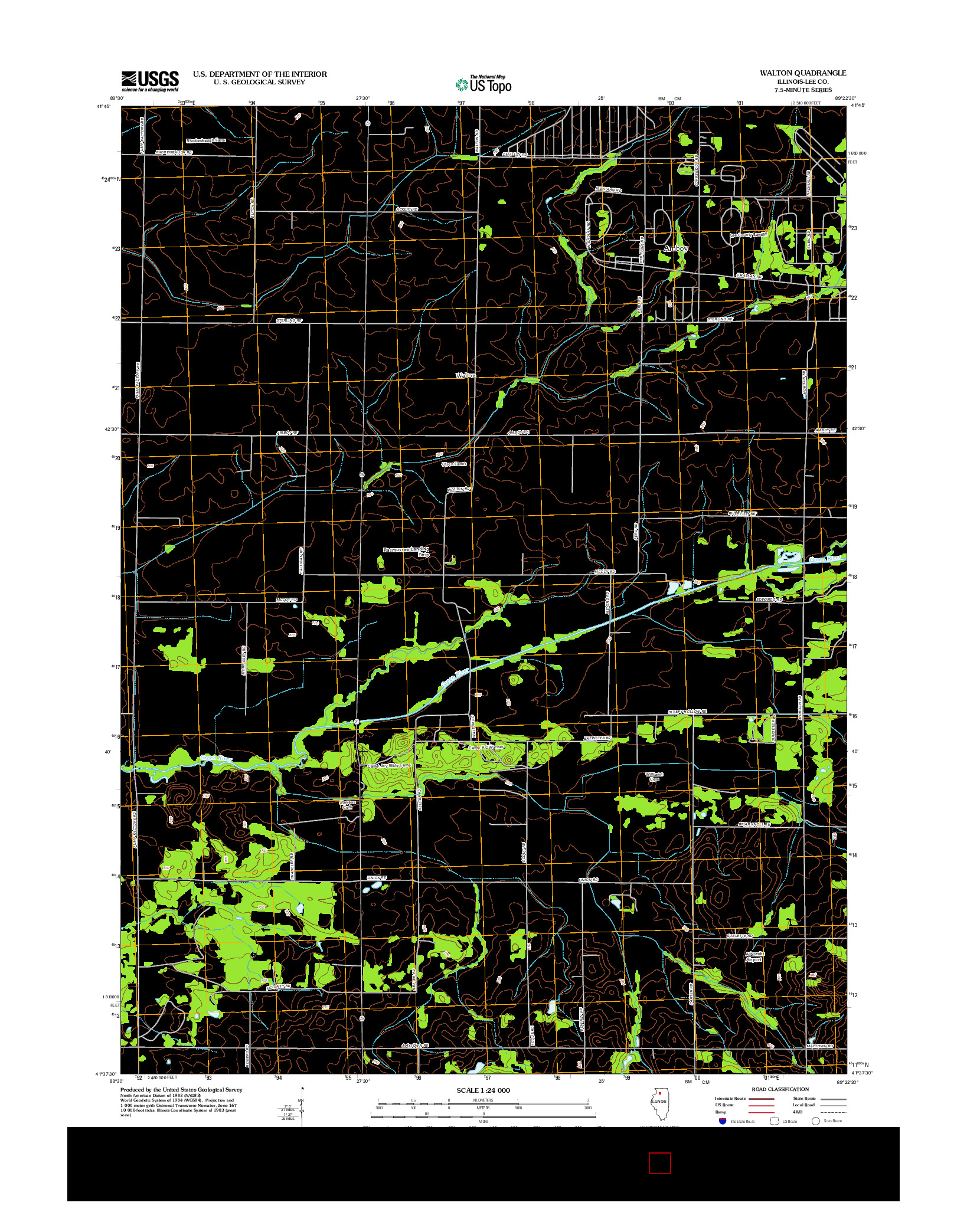 USGS US TOPO 7.5-MINUTE MAP FOR WALTON, IL 2012