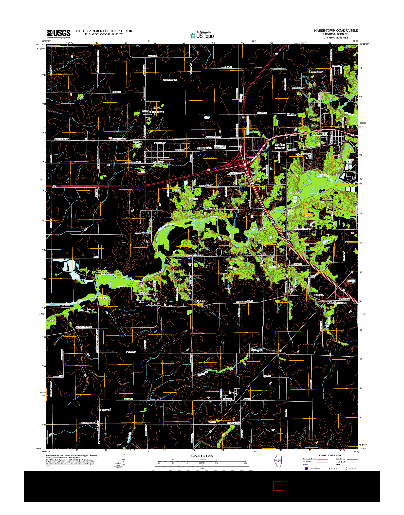 USGS US TOPO 7.5-MINUTE MAP FOR HARRISTOWN, IL 2012