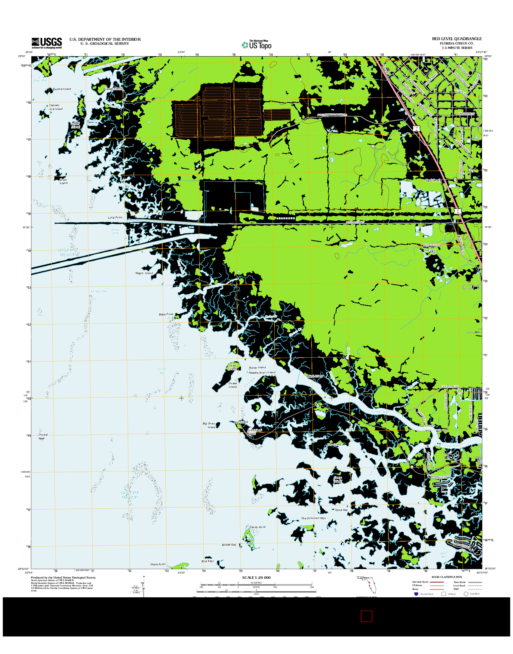 USGS US TOPO 7.5-MINUTE MAP FOR RED LEVEL, FL 2012