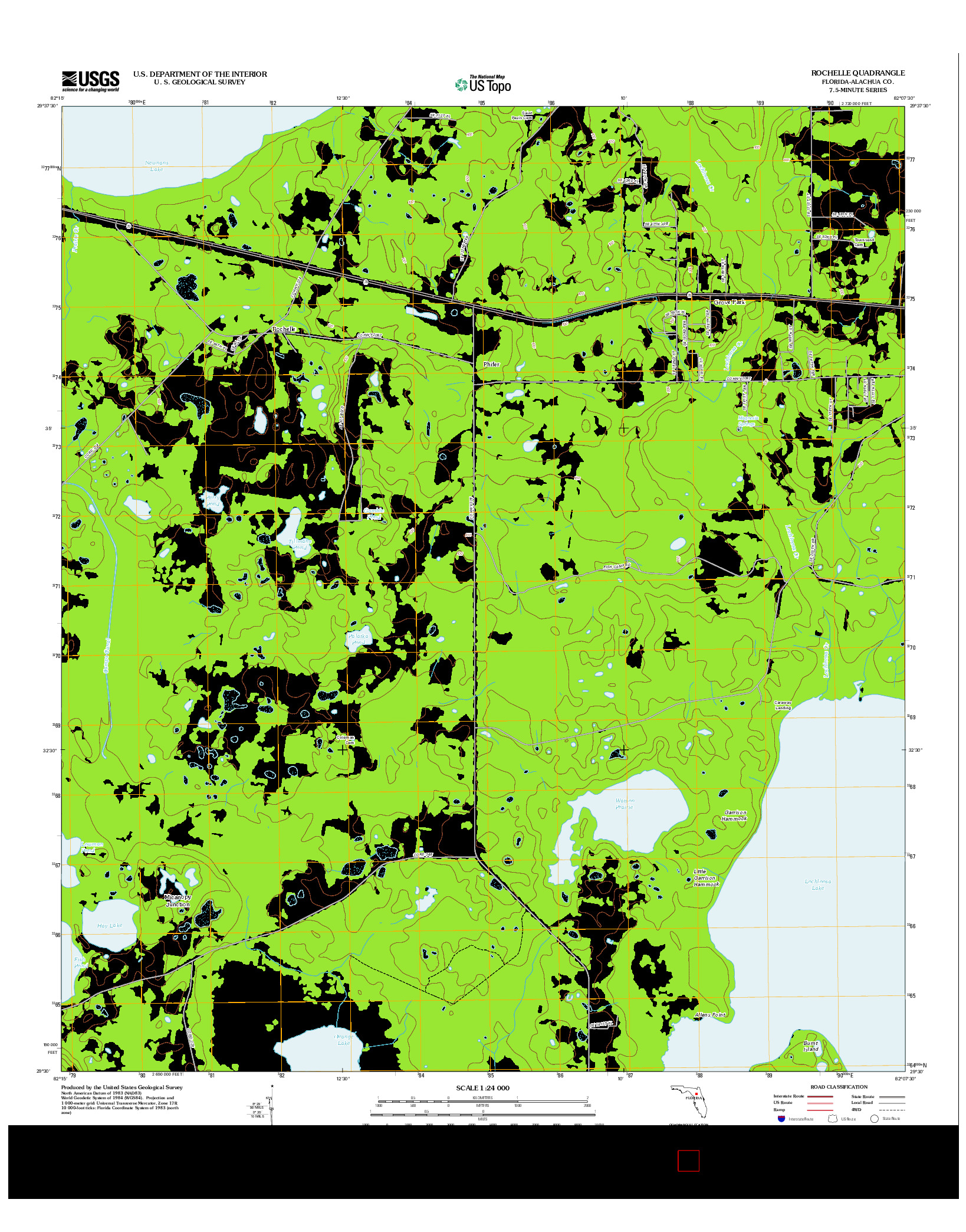 USGS US TOPO 7.5-MINUTE MAP FOR ROCHELLE, FL 2012