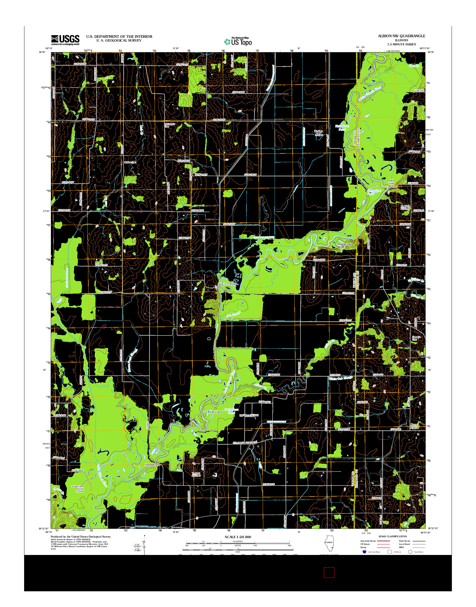 USGS US TOPO 7.5-MINUTE MAP FOR ALBION NW, IL 2012