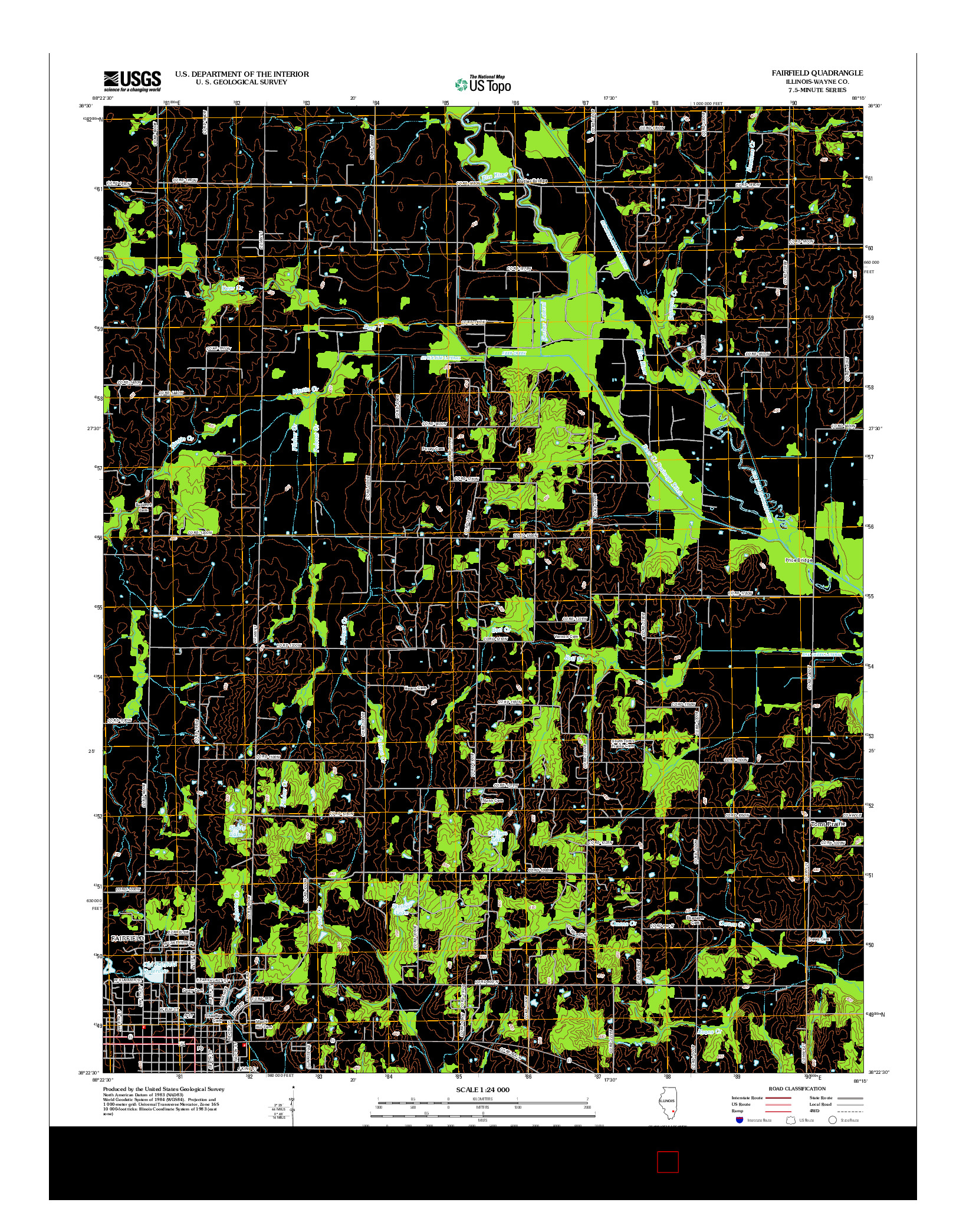 USGS US TOPO 7.5-MINUTE MAP FOR FAIRFIELD, IL 2012