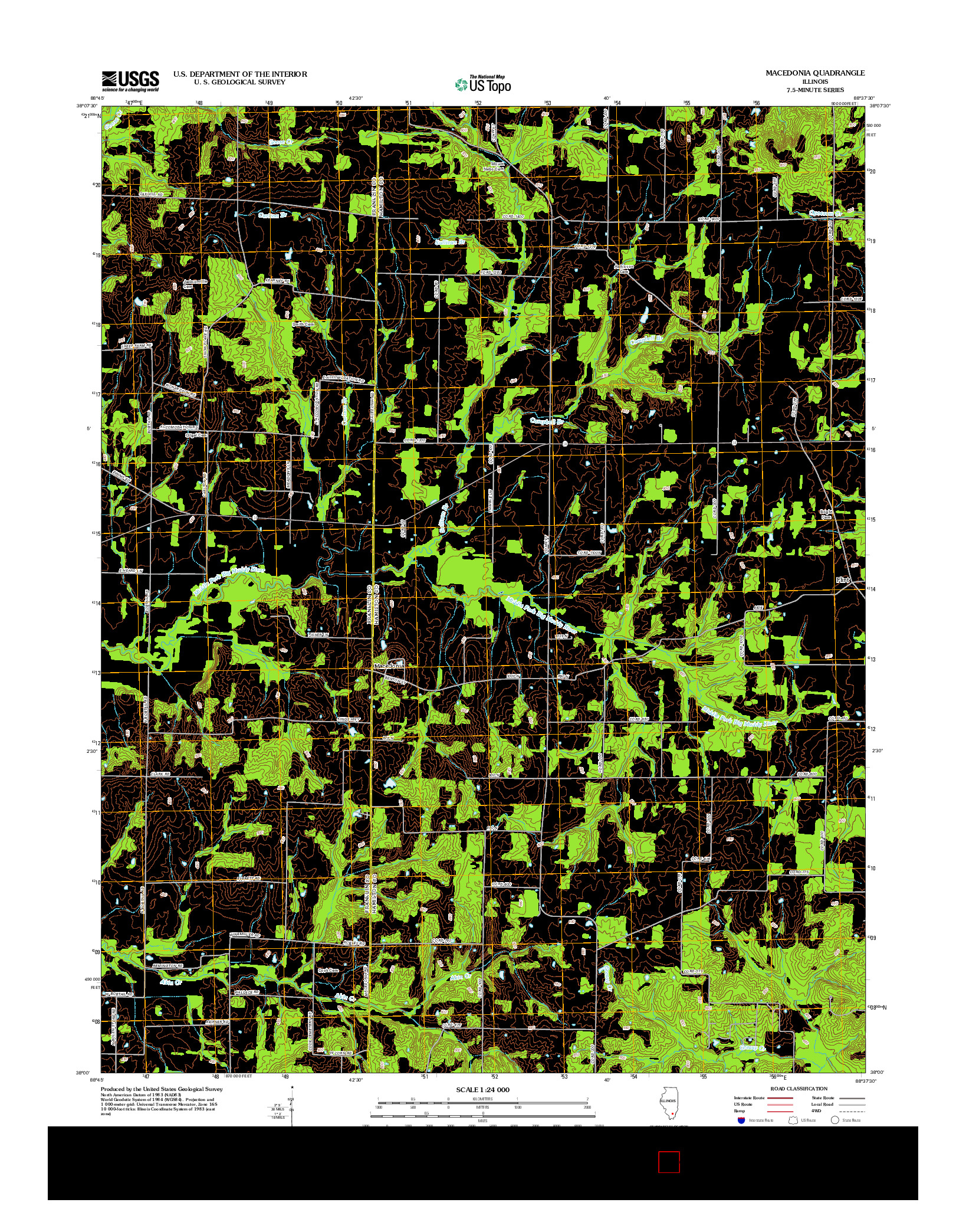 USGS US TOPO 7.5-MINUTE MAP FOR MACEDONIA, IL 2012