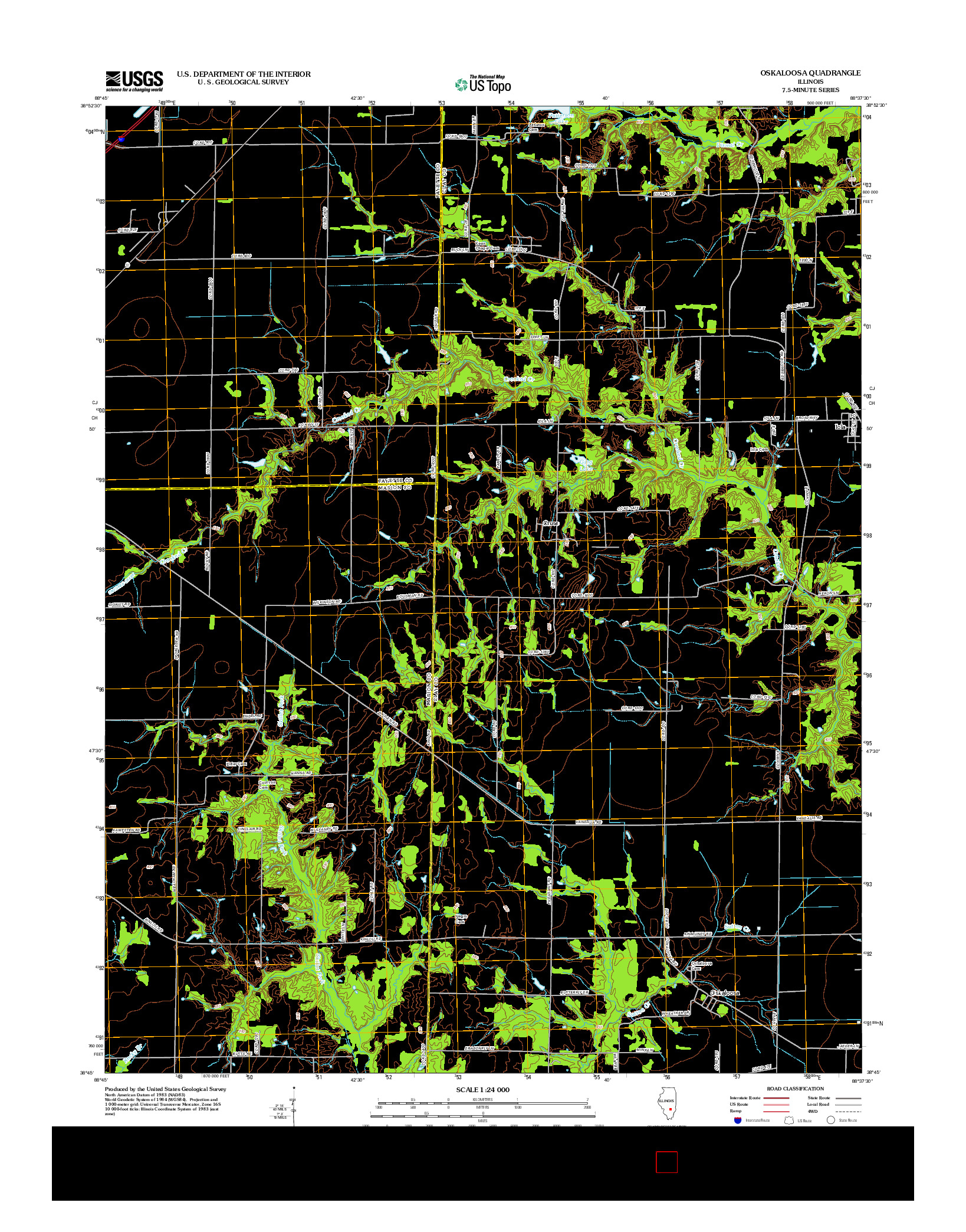 USGS US TOPO 7.5-MINUTE MAP FOR OSKALOOSA, IL 2012
