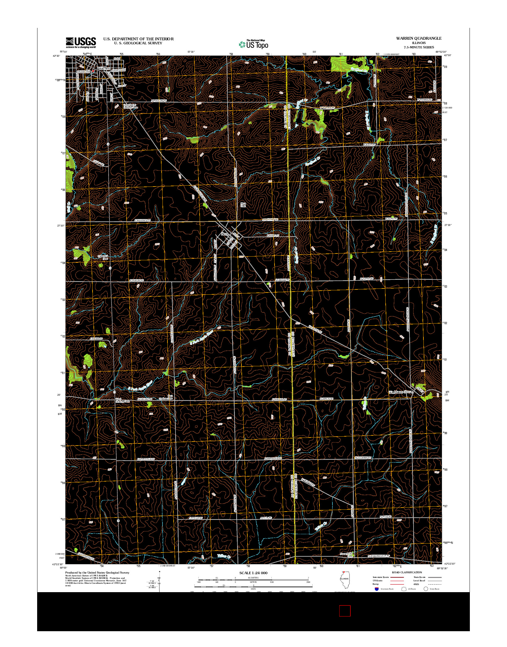 USGS US TOPO 7.5-MINUTE MAP FOR WARREN, IL 2012