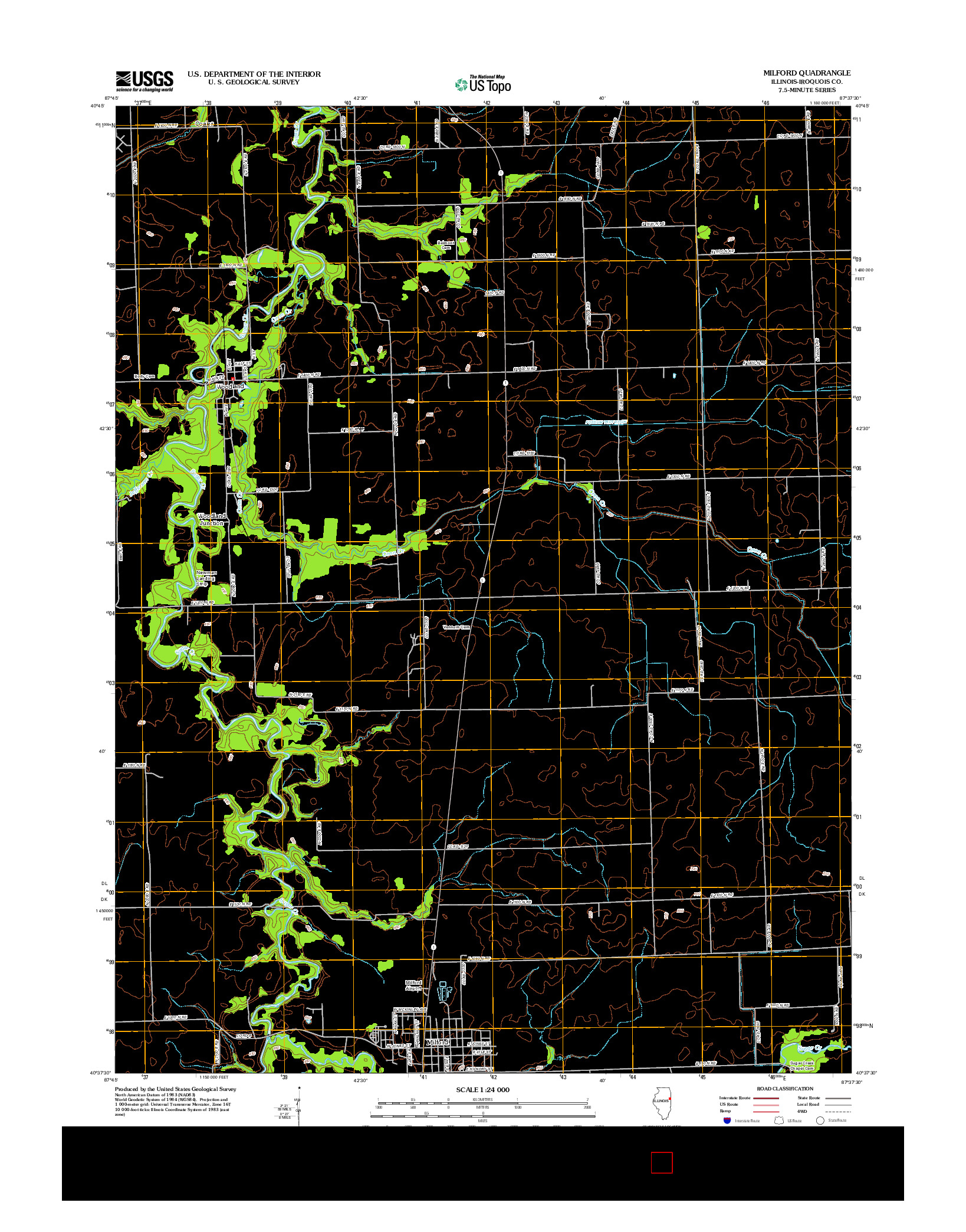 USGS US TOPO 7.5-MINUTE MAP FOR MILFORD, IL 2012