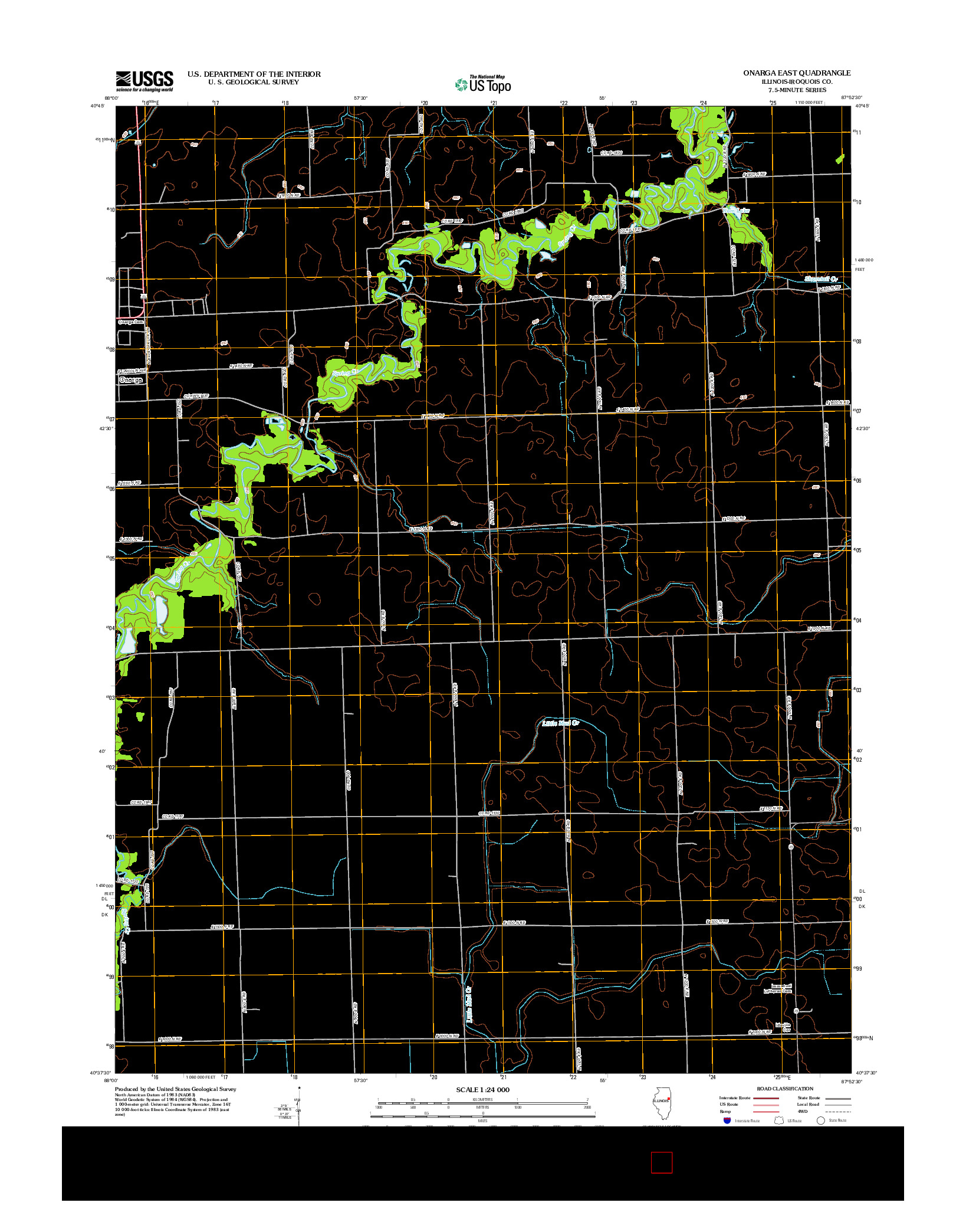USGS US TOPO 7.5-MINUTE MAP FOR ONARGA EAST, IL 2012