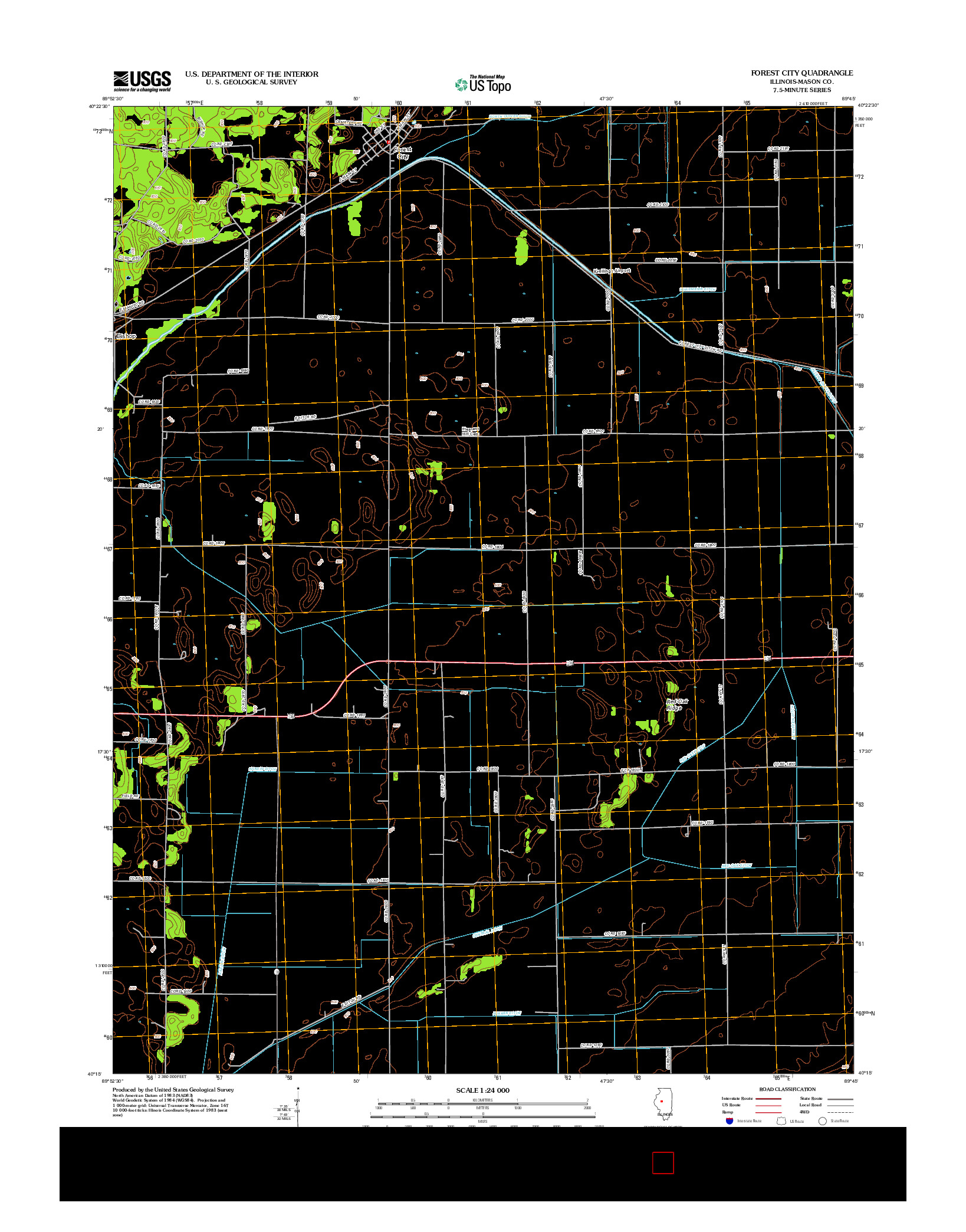 USGS US TOPO 7.5-MINUTE MAP FOR FOREST CITY, IL 2012