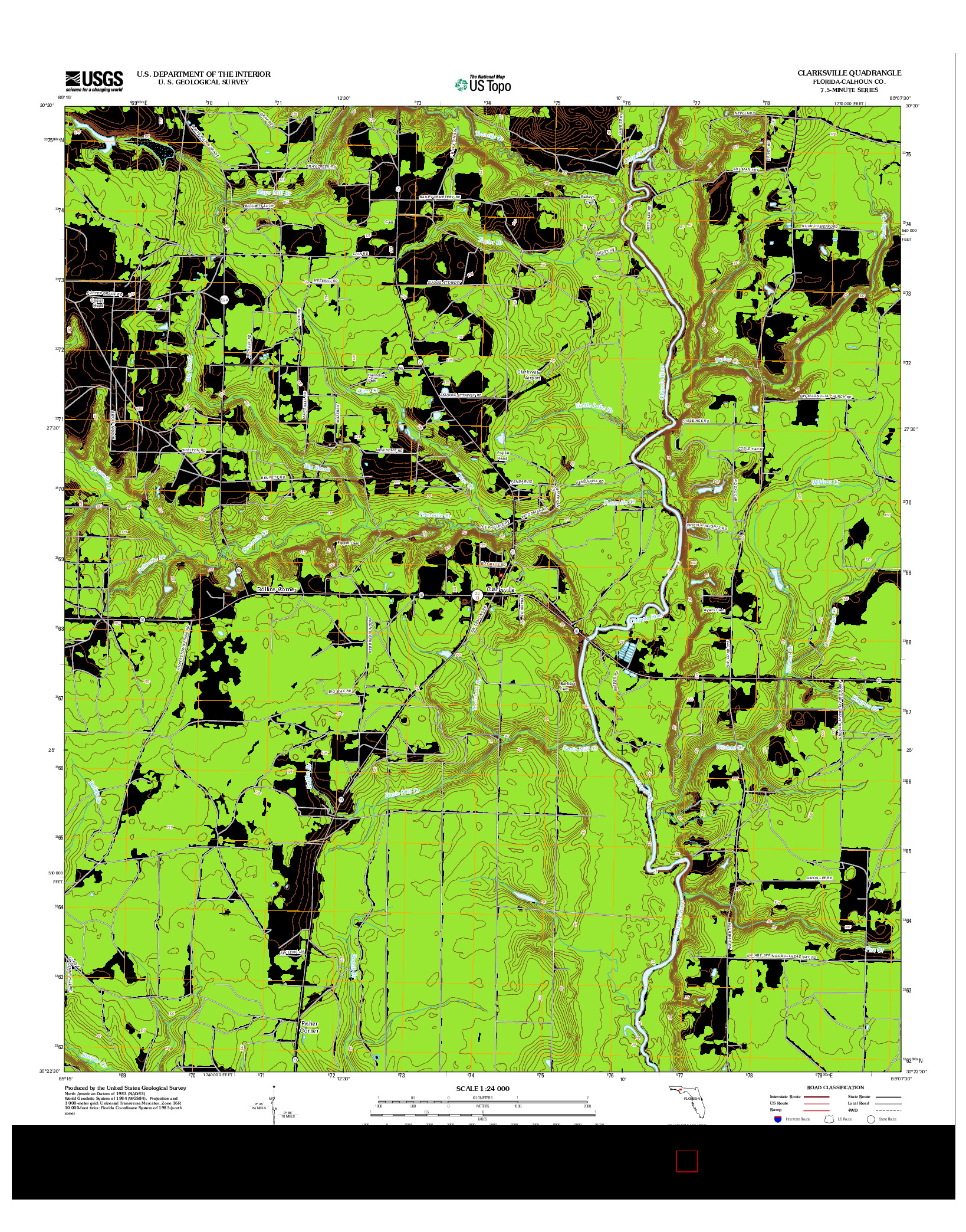 USGS US TOPO 7.5-MINUTE MAP FOR CLARKSVILLE, FL 2012