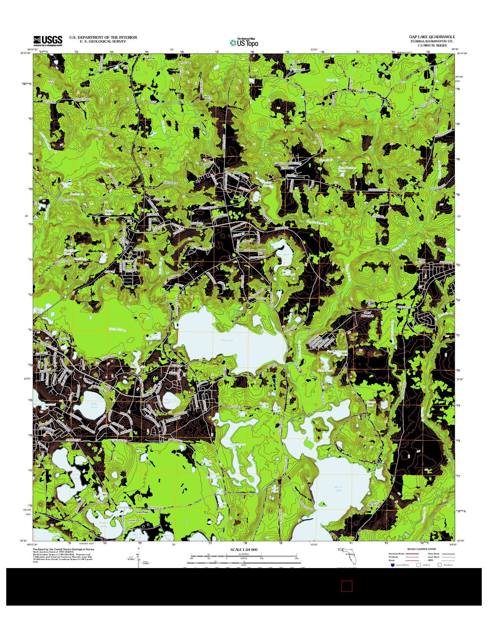 USGS US TOPO 7.5-MINUTE MAP FOR GAP LAKE, FL 2012