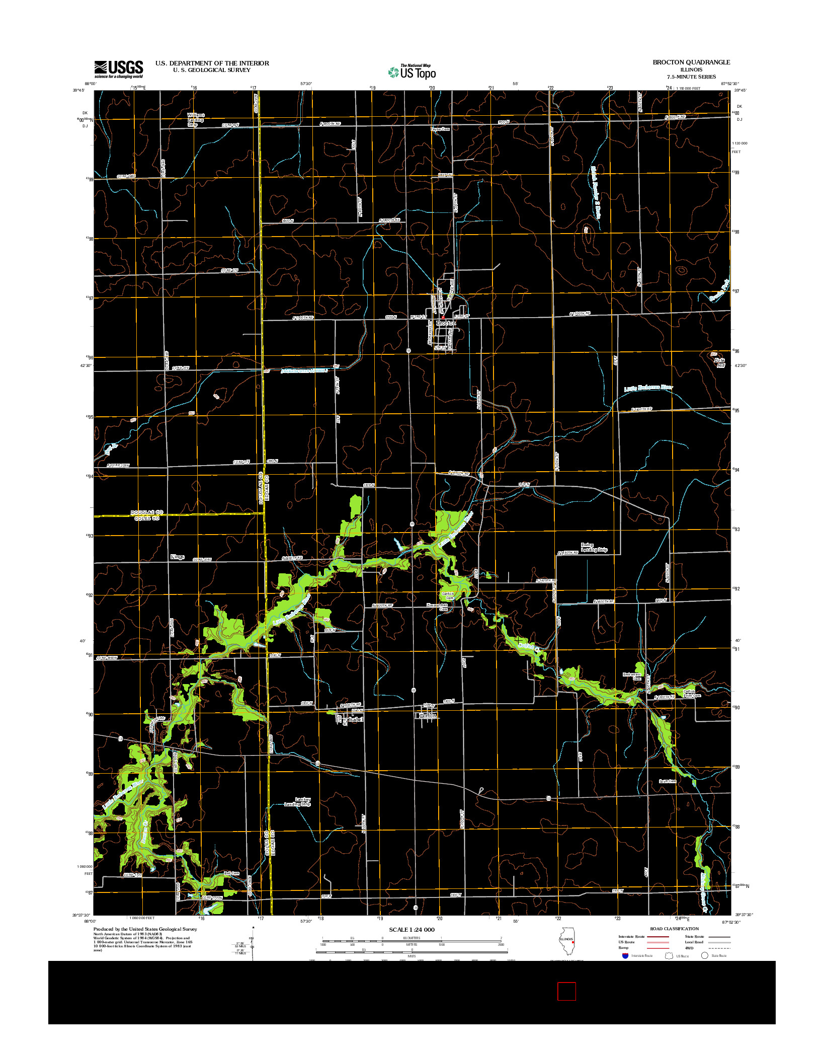USGS US TOPO 7.5-MINUTE MAP FOR BROCTON, IL 2012