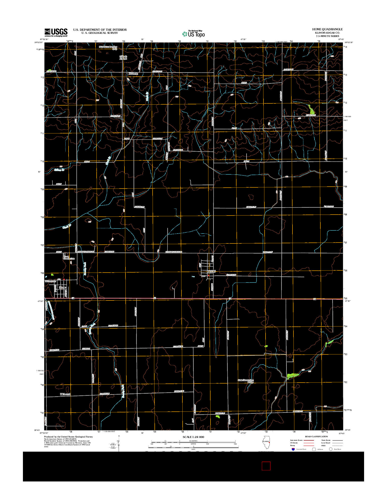 USGS US TOPO 7.5-MINUTE MAP FOR HUME, IL 2012