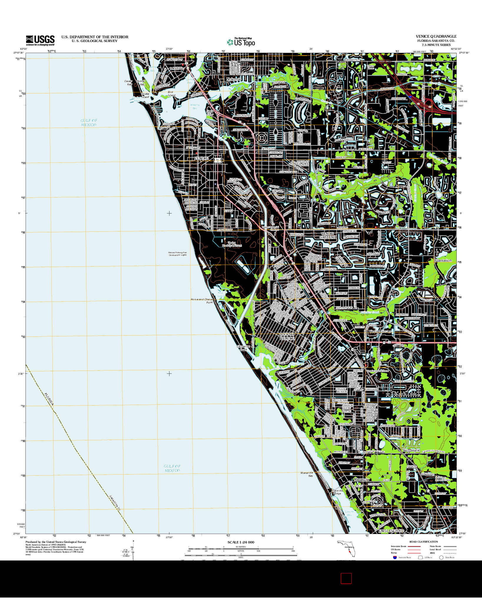 USGS US TOPO 7.5-MINUTE MAP FOR VENICE, FL 2012