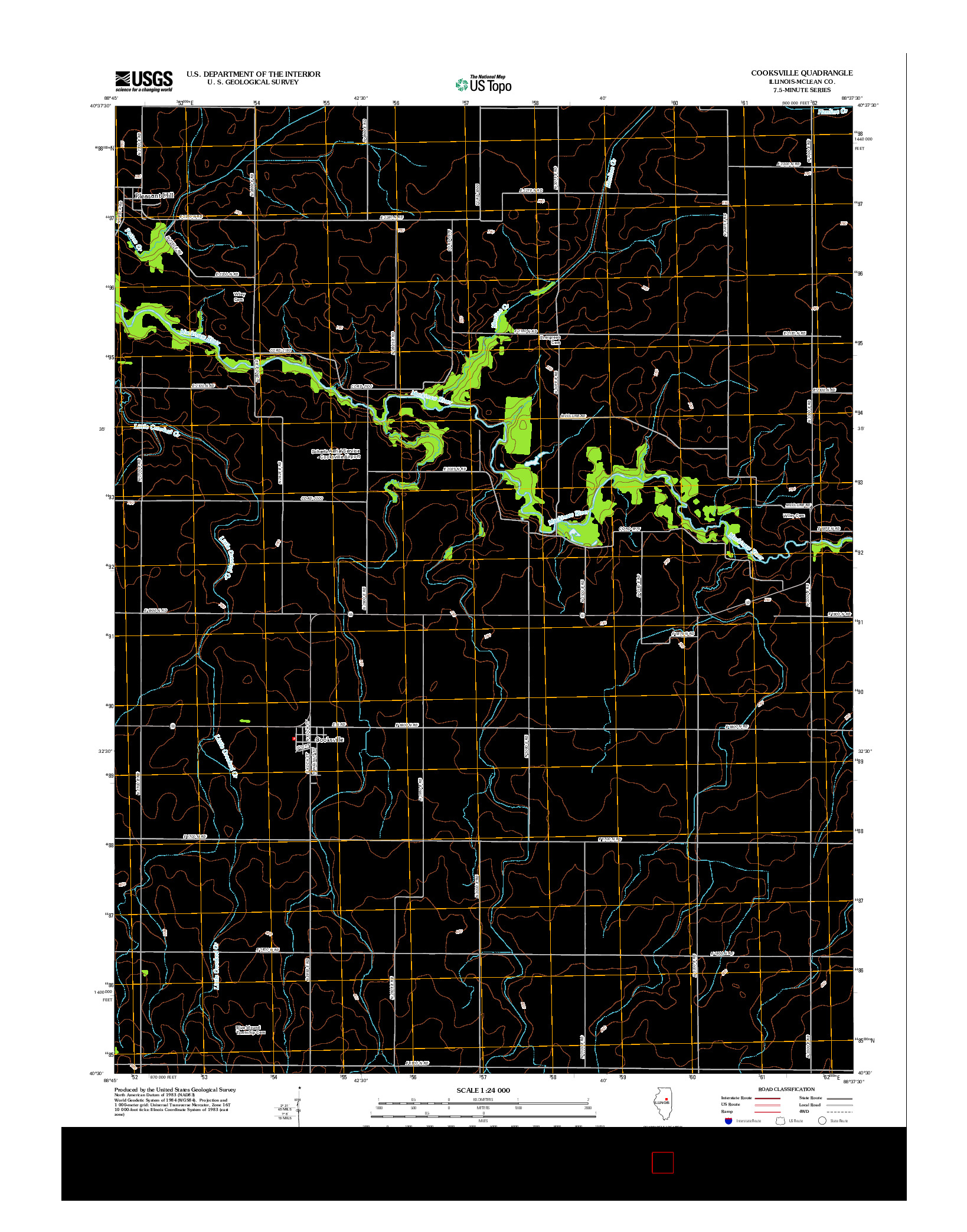 USGS US TOPO 7.5-MINUTE MAP FOR COOKSVILLE, IL 2012