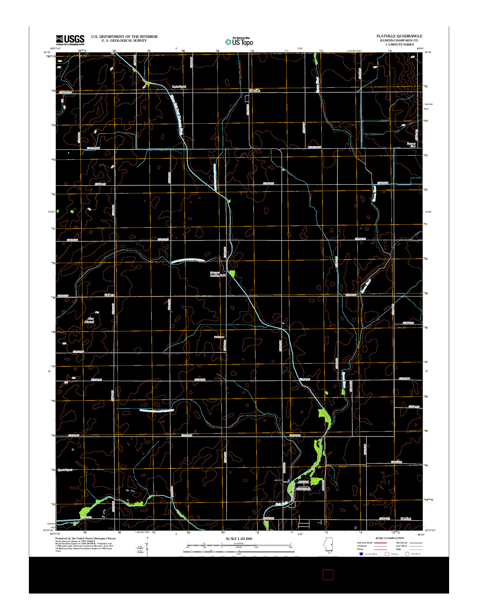 USGS US TOPO 7.5-MINUTE MAP FOR FLATVILLE, IL 2012