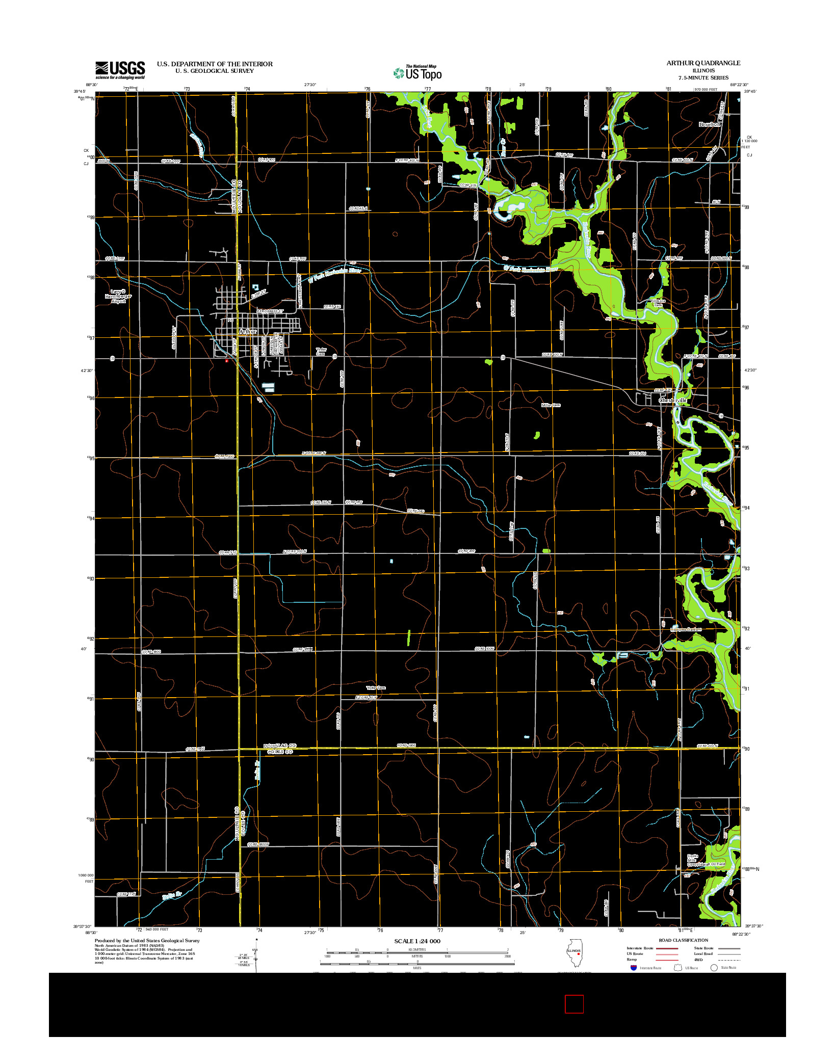 USGS US TOPO 7.5-MINUTE MAP FOR ARTHUR, IL 2012