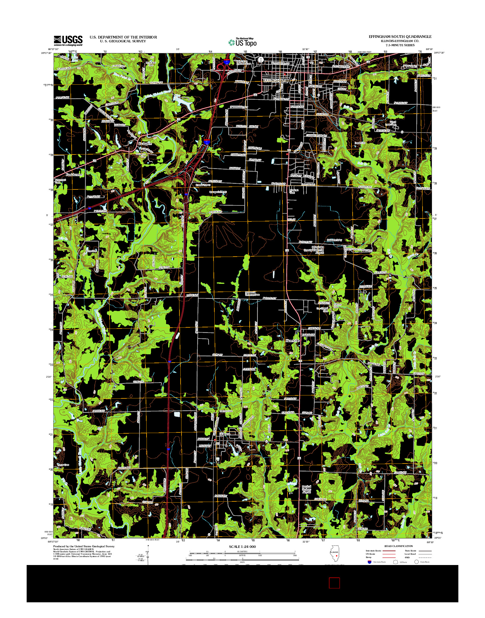 USGS US TOPO 7.5-MINUTE MAP FOR EFFINGHAM SOUTH, IL 2012