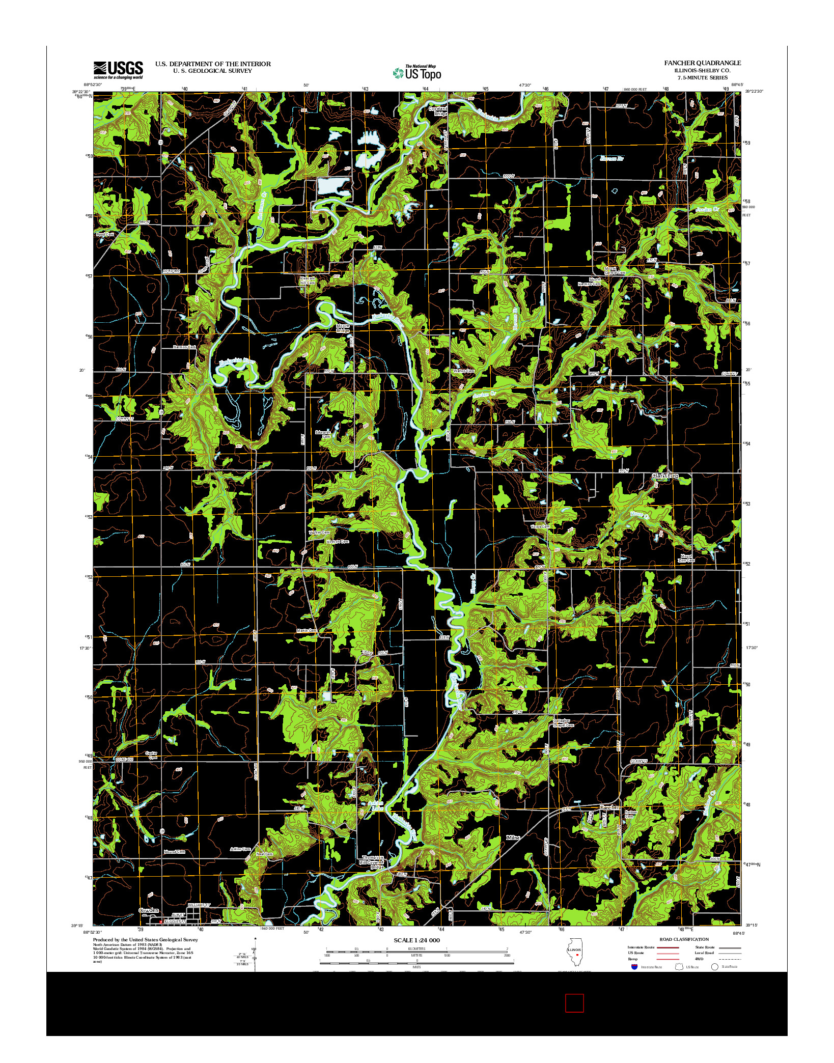 USGS US TOPO 7.5-MINUTE MAP FOR FANCHER, IL 2012