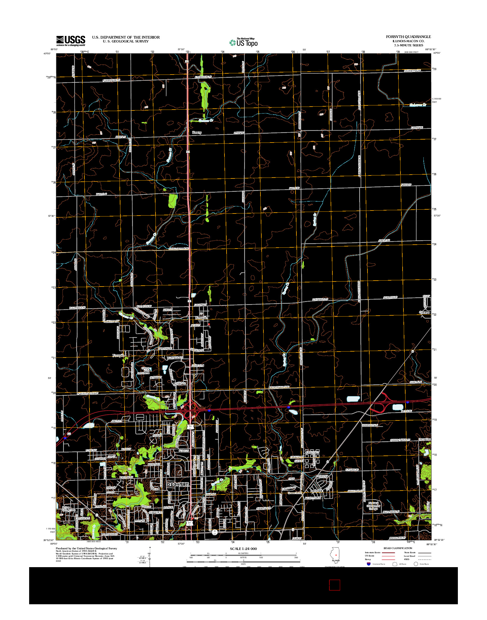 USGS US TOPO 7.5-MINUTE MAP FOR FORSYTH, IL 2012