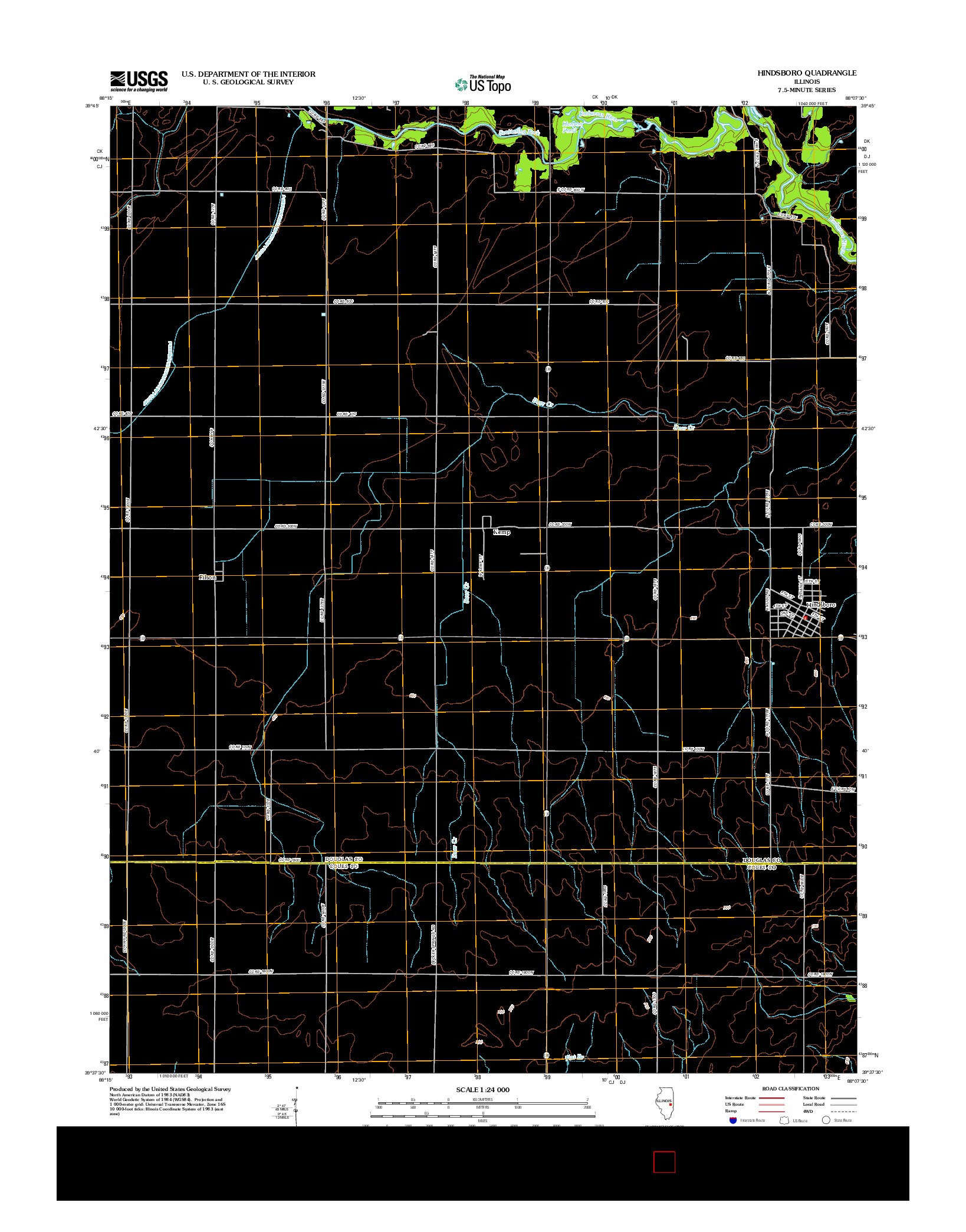 USGS US TOPO 7.5-MINUTE MAP FOR HINDSBORO, IL 2012