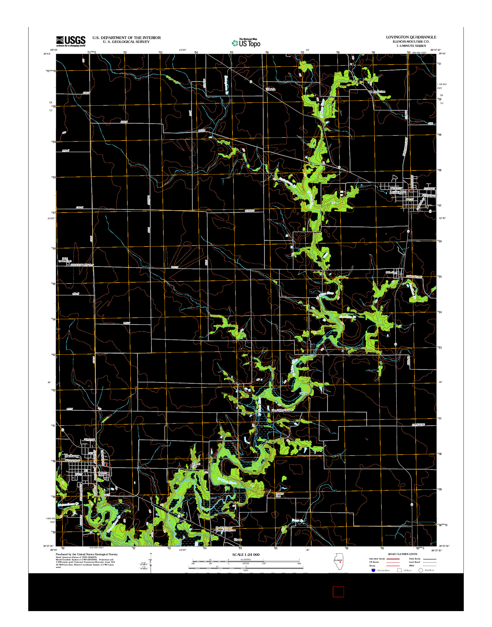 USGS US TOPO 7.5-MINUTE MAP FOR LOVINGTON, IL 2012